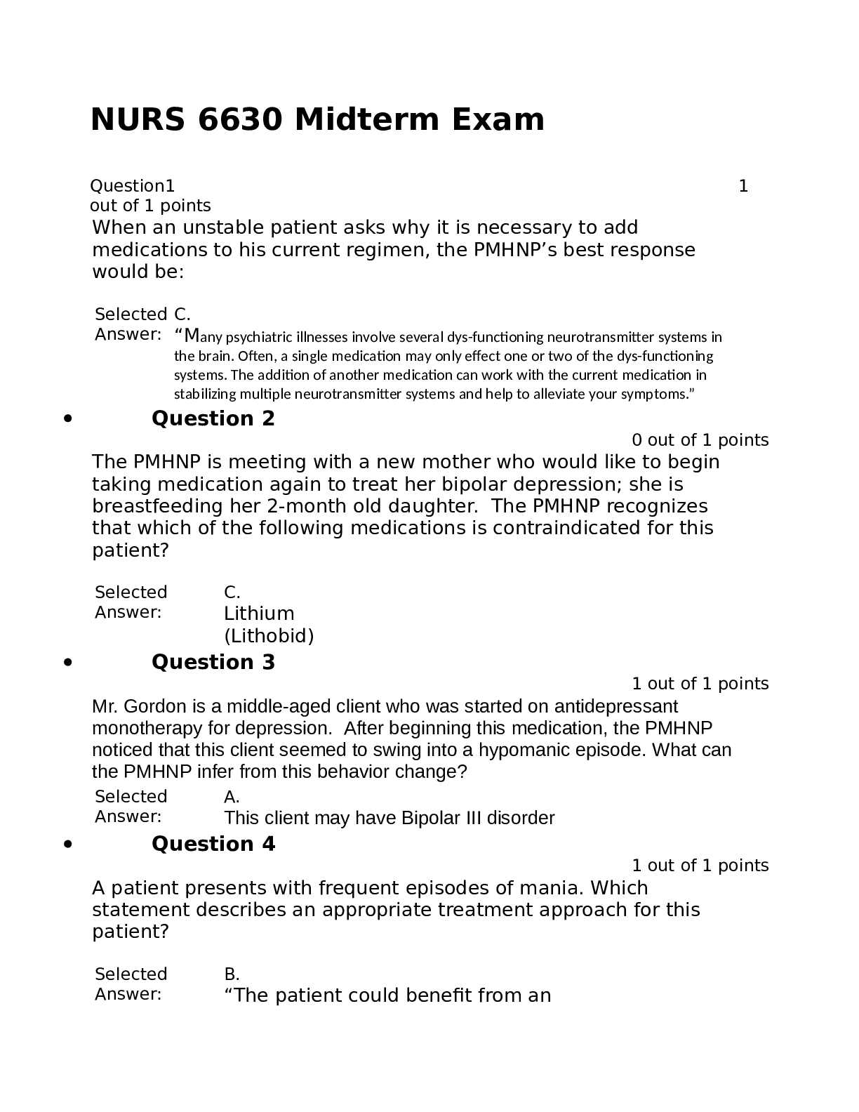 NURS-6501N-32 Advanced Pathophysiology Midterm Exam
