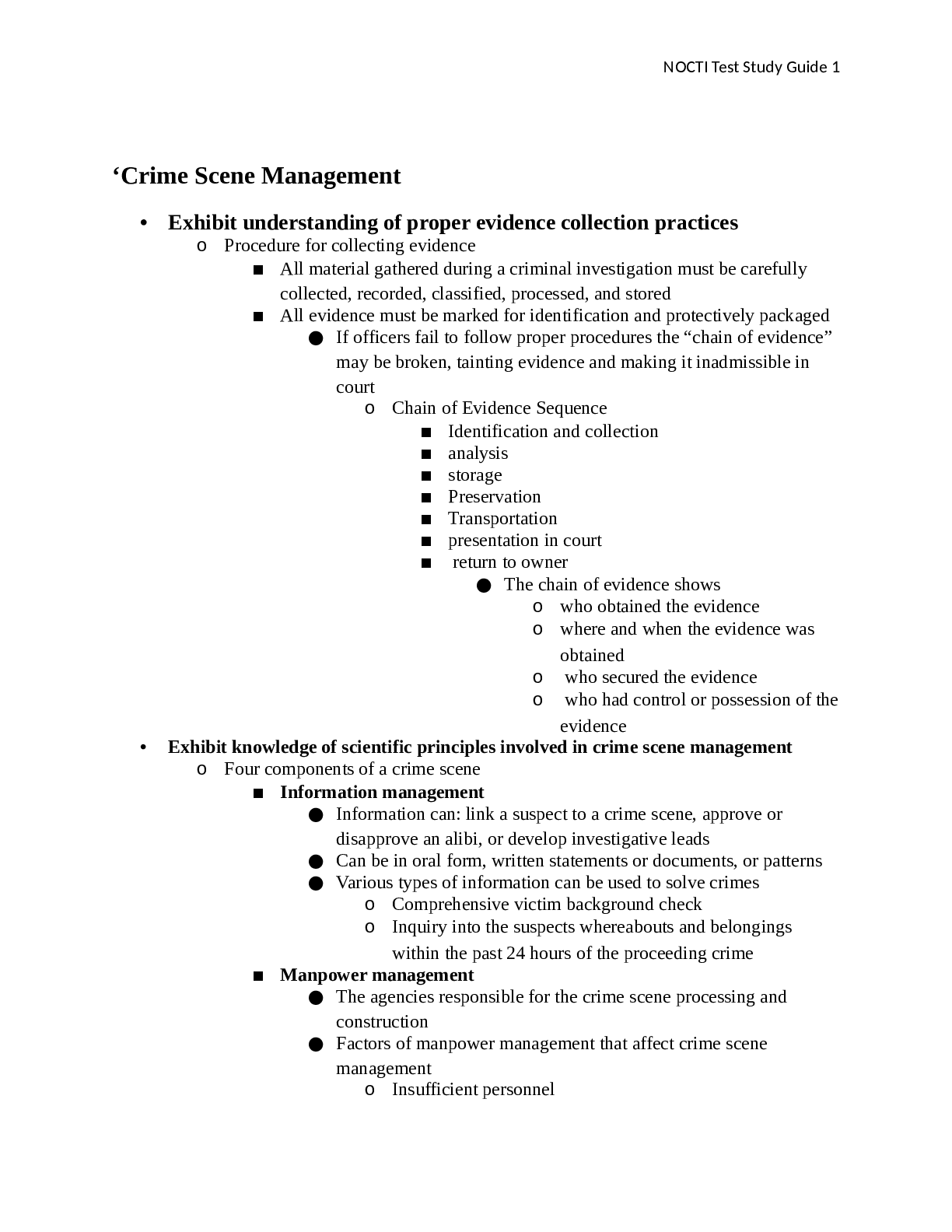 Recommended document preview for Criminal_Justice_Nocti_Test_Study_Guide 100% Complete Updated July 2023