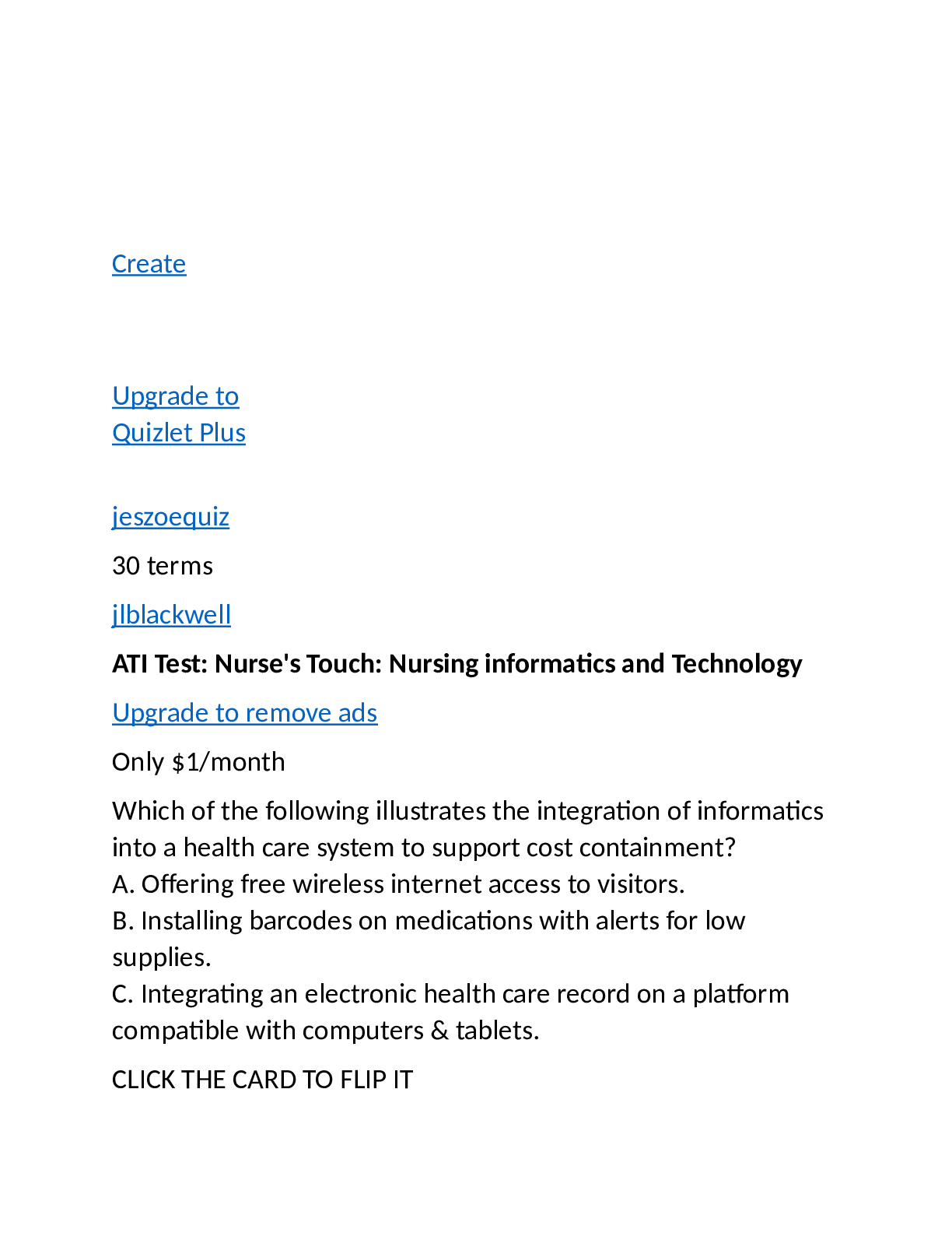 Preview of ATI Test Nurse's Touch Nursing informatics and Technology Week 2  Complete