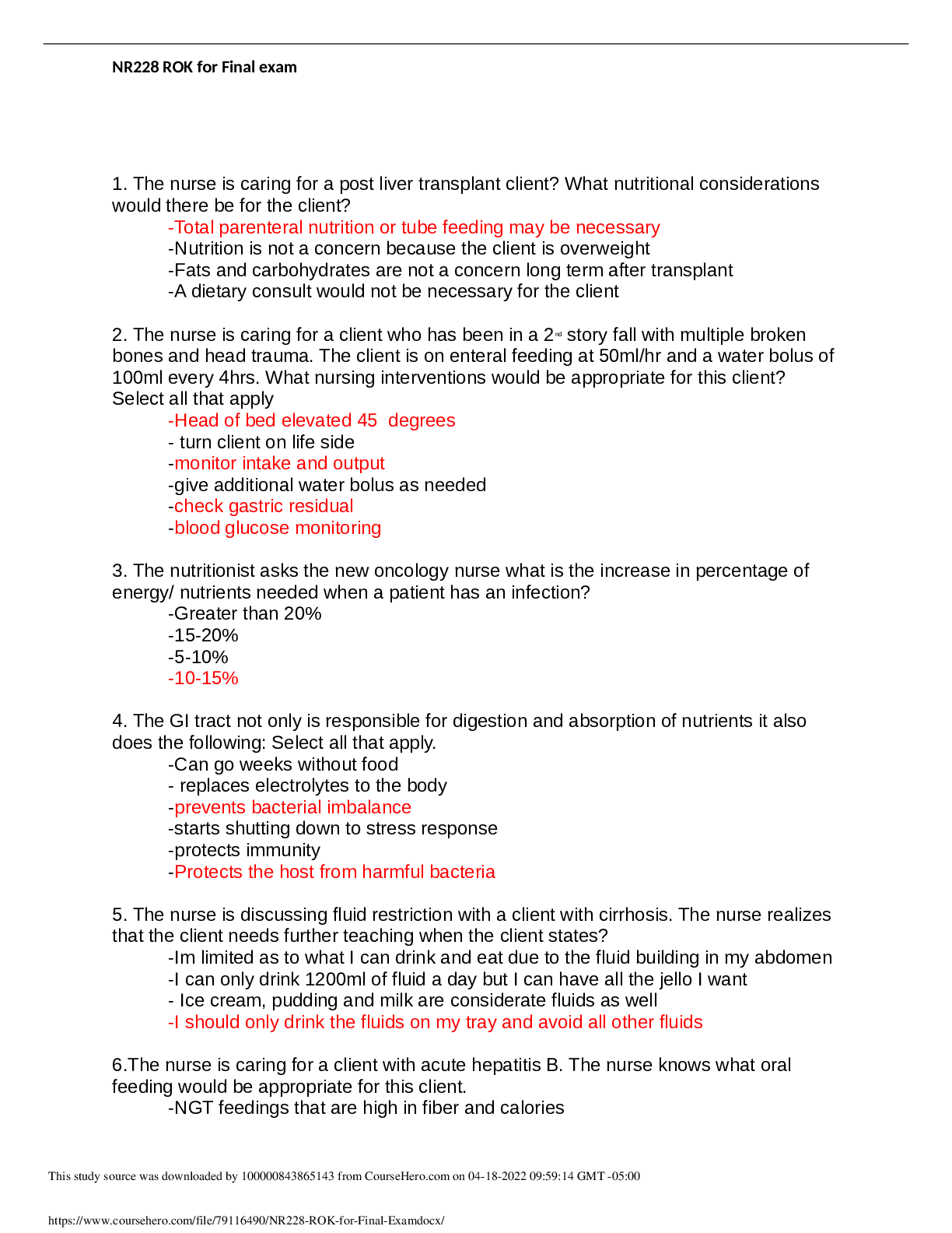 Preview image of NR228 ROK for Final exam document
