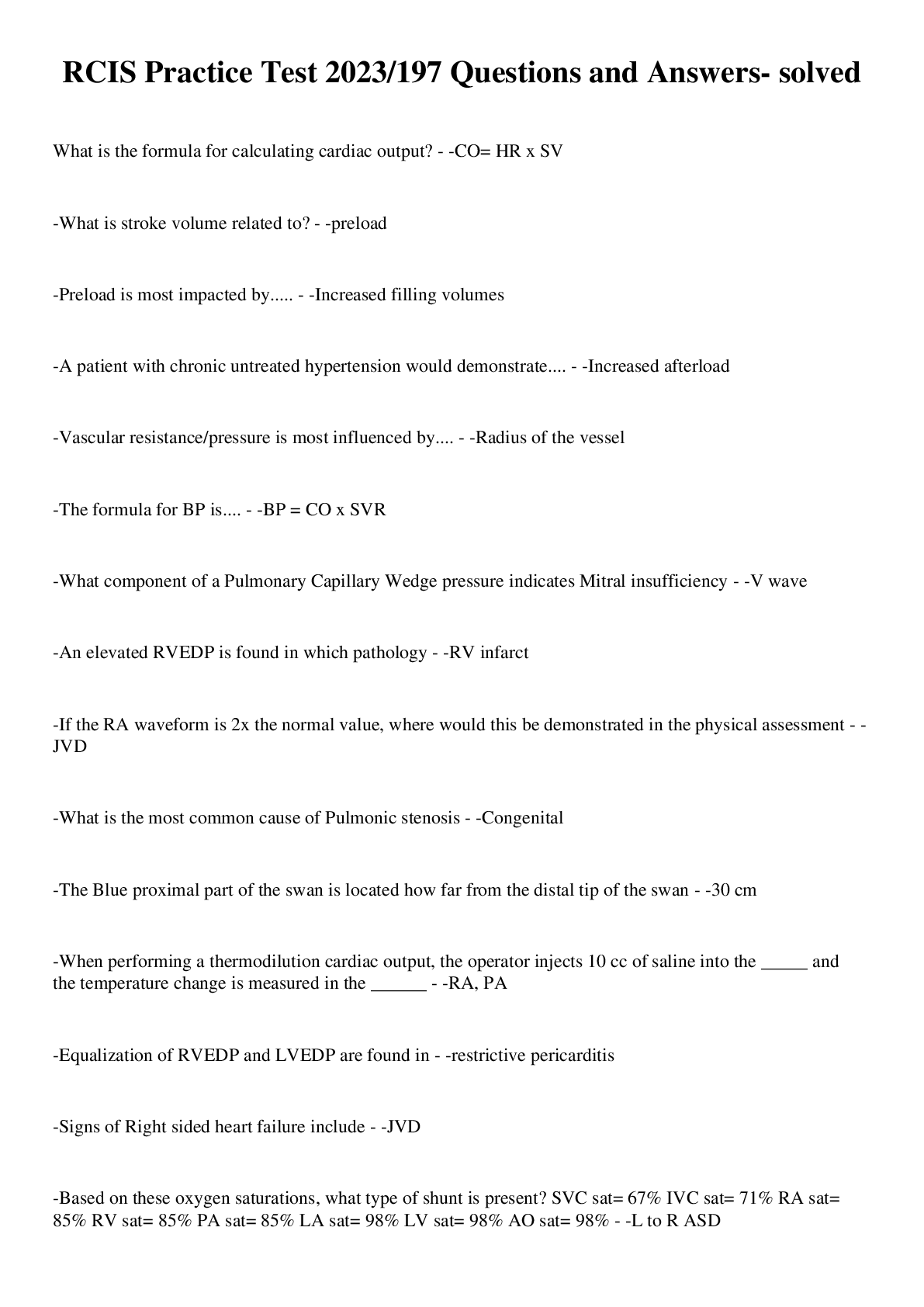 Preview image for RCIS Practice Test 2023/197 Questions and Answers- solved