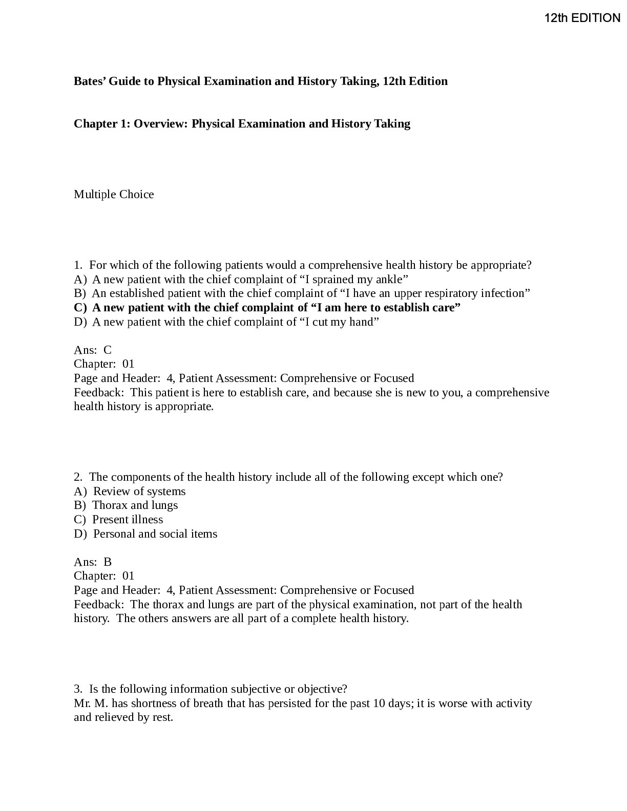 Preview image of Bates' Guide to Physical Examination and History Taking, 12th Edition document