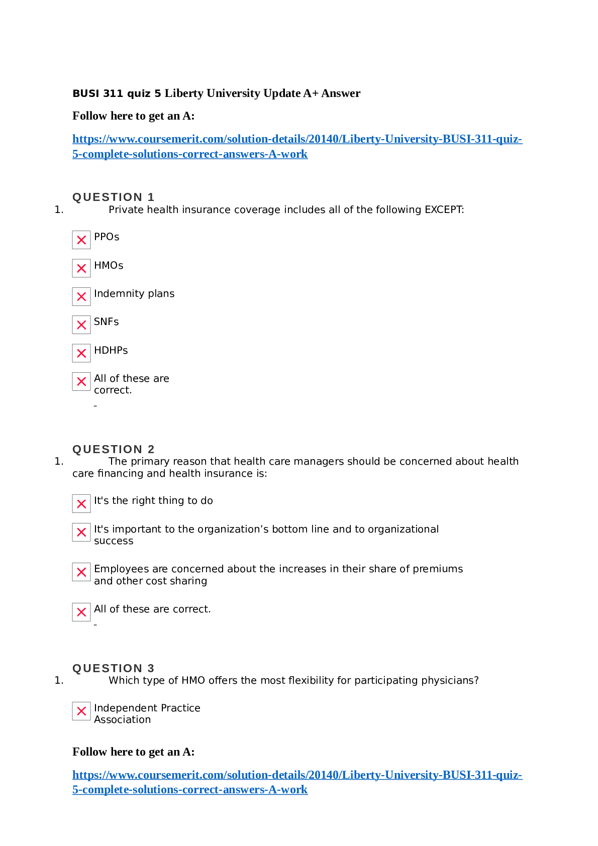 Preview of BUSI 311 quiz 5 Liberty University Update A+ Answer