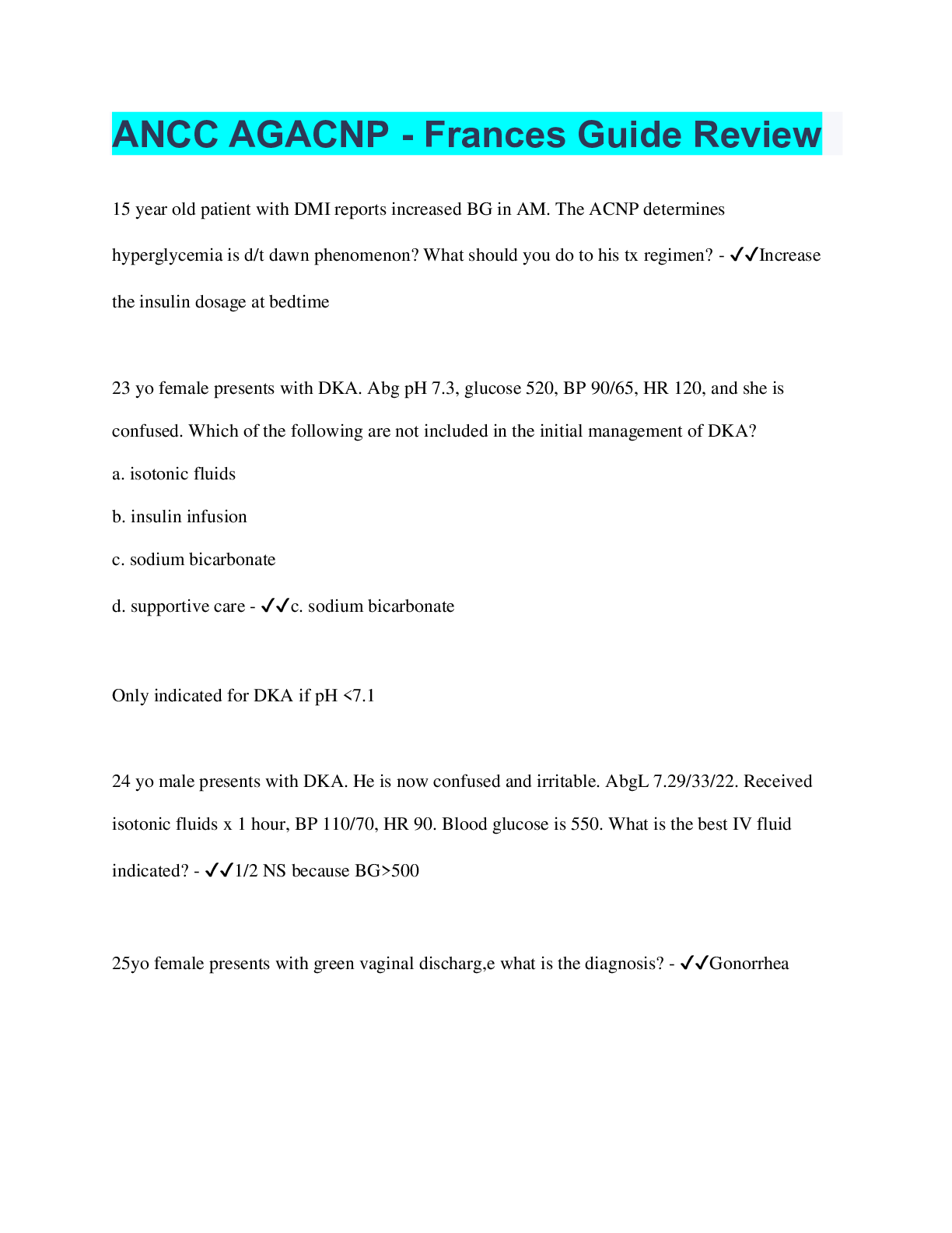 Preview image of ANCC AGACNP - Frances Guide Review document
