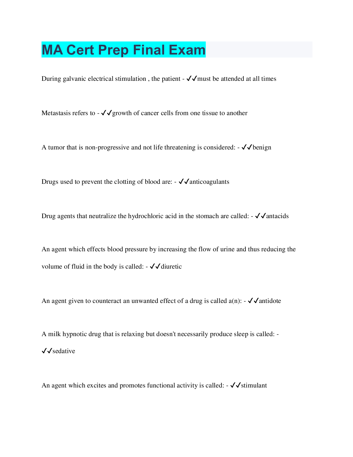 Preview image of MA Cert Prep Final Exam document