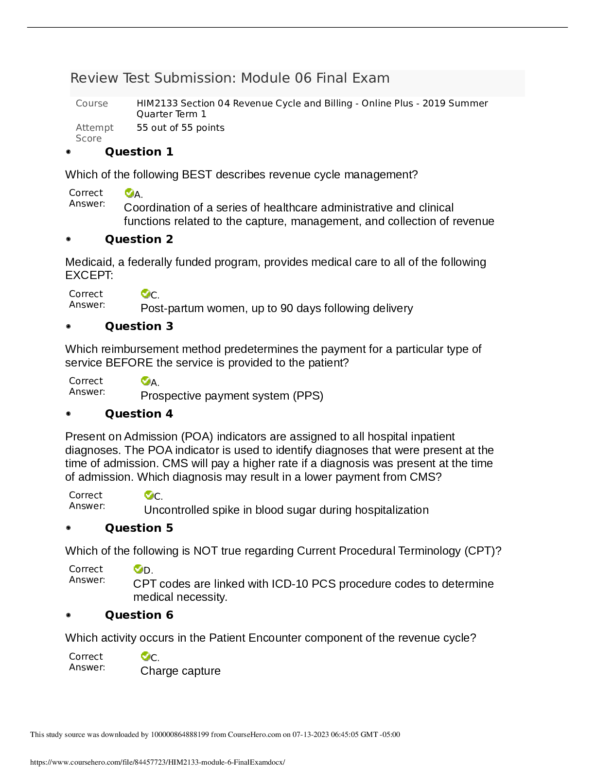 Preview image of HIM2133 module 6 FinalExam document