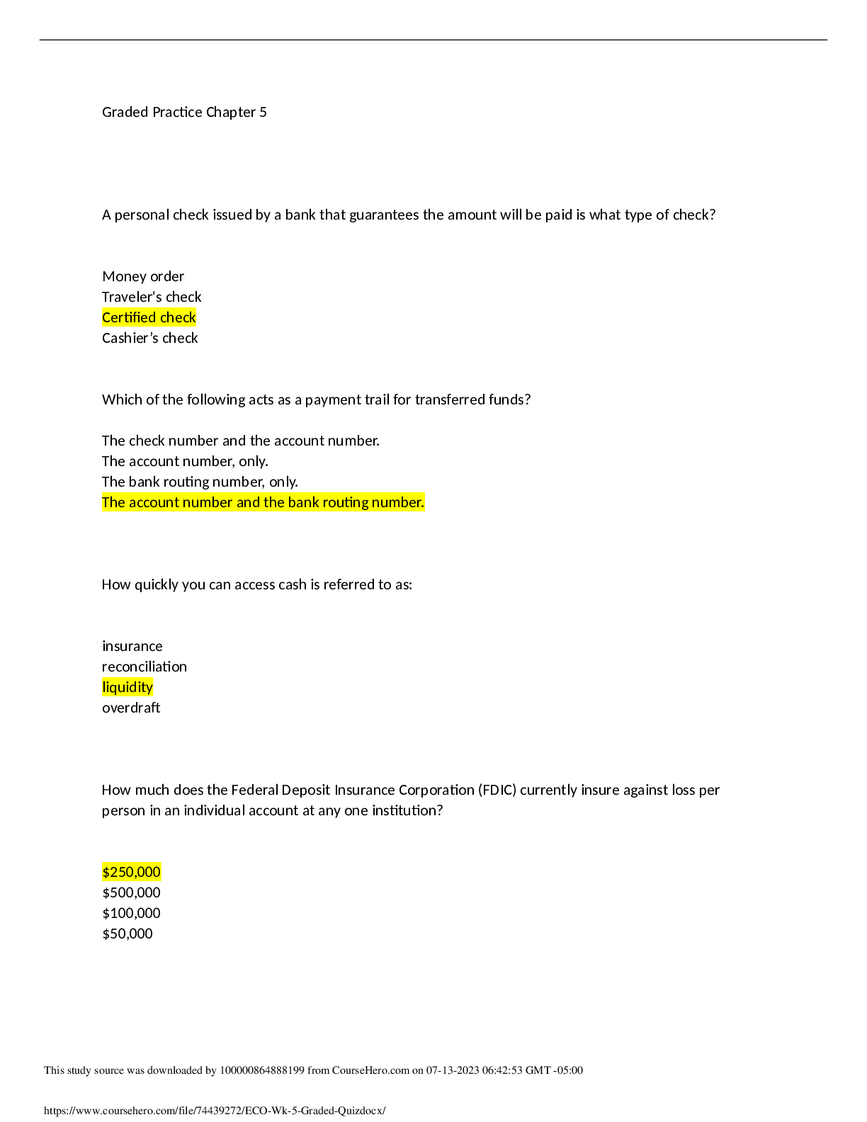 Preview image of ECO Wk 5 Graded Quiz document