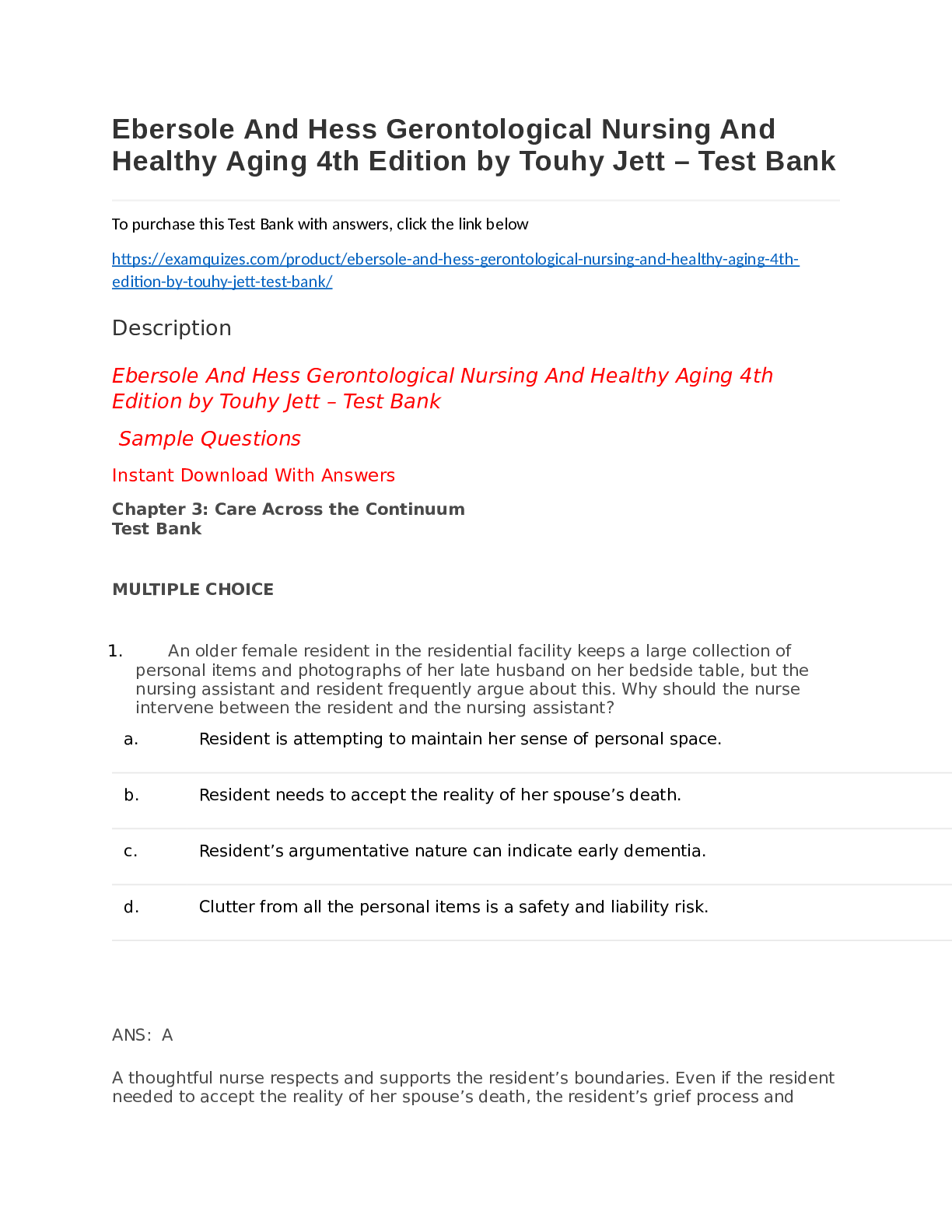 Preview of Advanced Care management Exam 1 2023