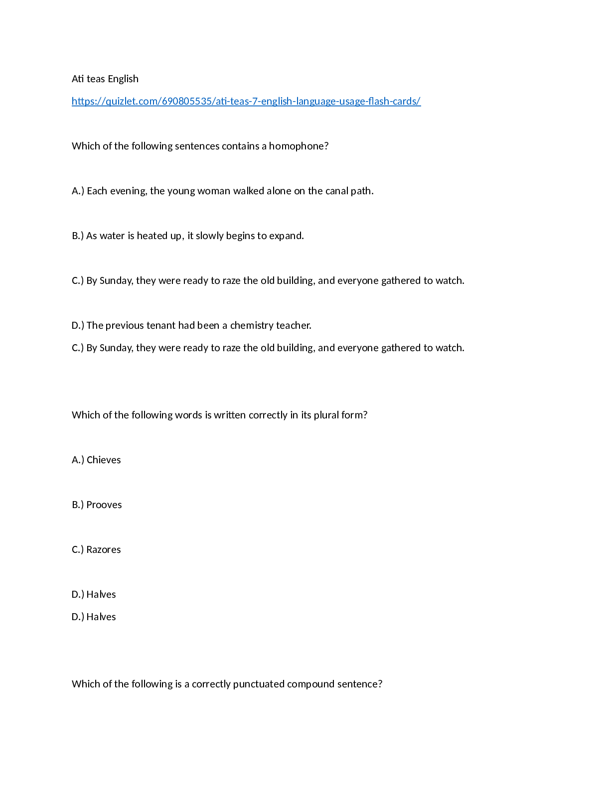 Preview image for ATI TEAS 7 ENGLISH AND LANGUAGE LATEST QUESTIONBANK