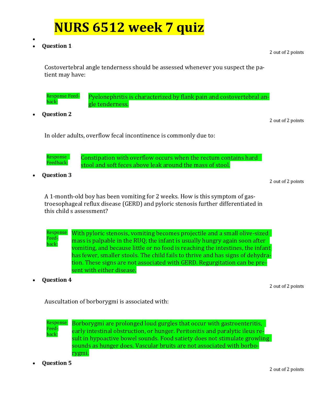 Preview image for NURS 6512 week 7 quiz