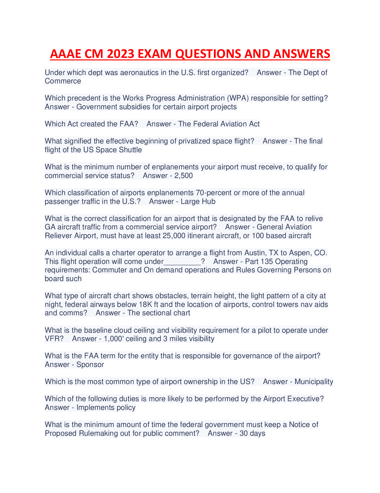 Preview image of AAAE CM 2023 EXAM QUESTIONS AND ANSWERS WITH COMPLETE SOLUTIONS. document