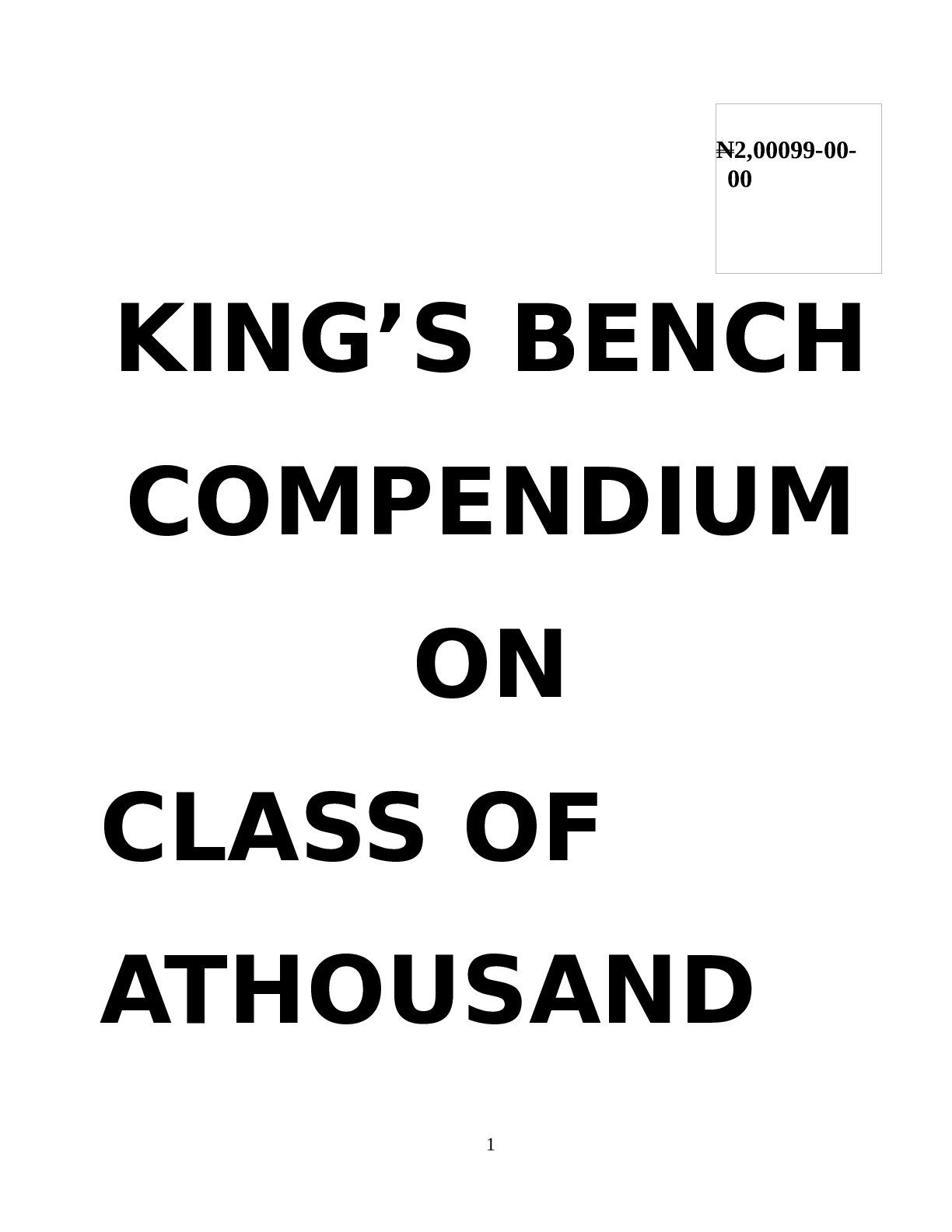 Preview image for KING’S BENCH COMPENDIUM ON CLASS OF A THOUSAND  QUESTIONS AND ANSWERS.