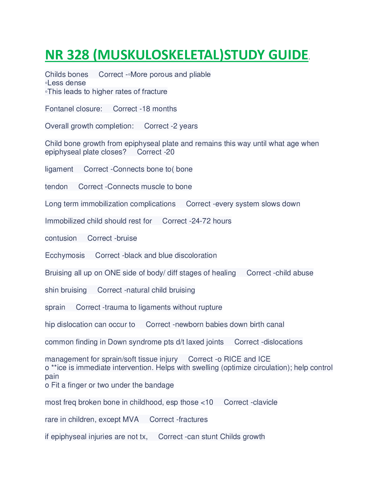 Preview image of NR 328 (MUSKULOSKELETAL)STUDY GUIDE document