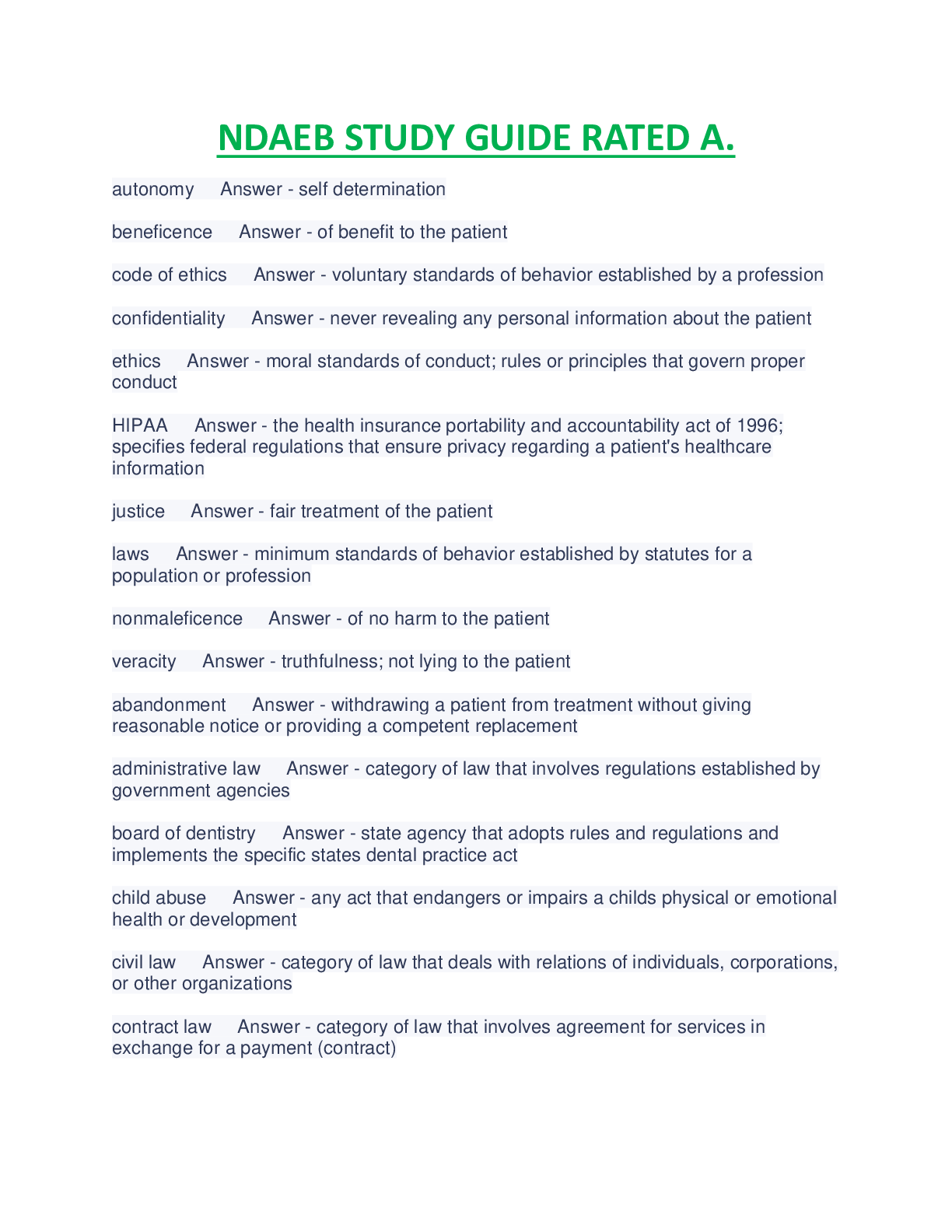 Preview image of NDAEB STUDY GUIDE RATED A. document