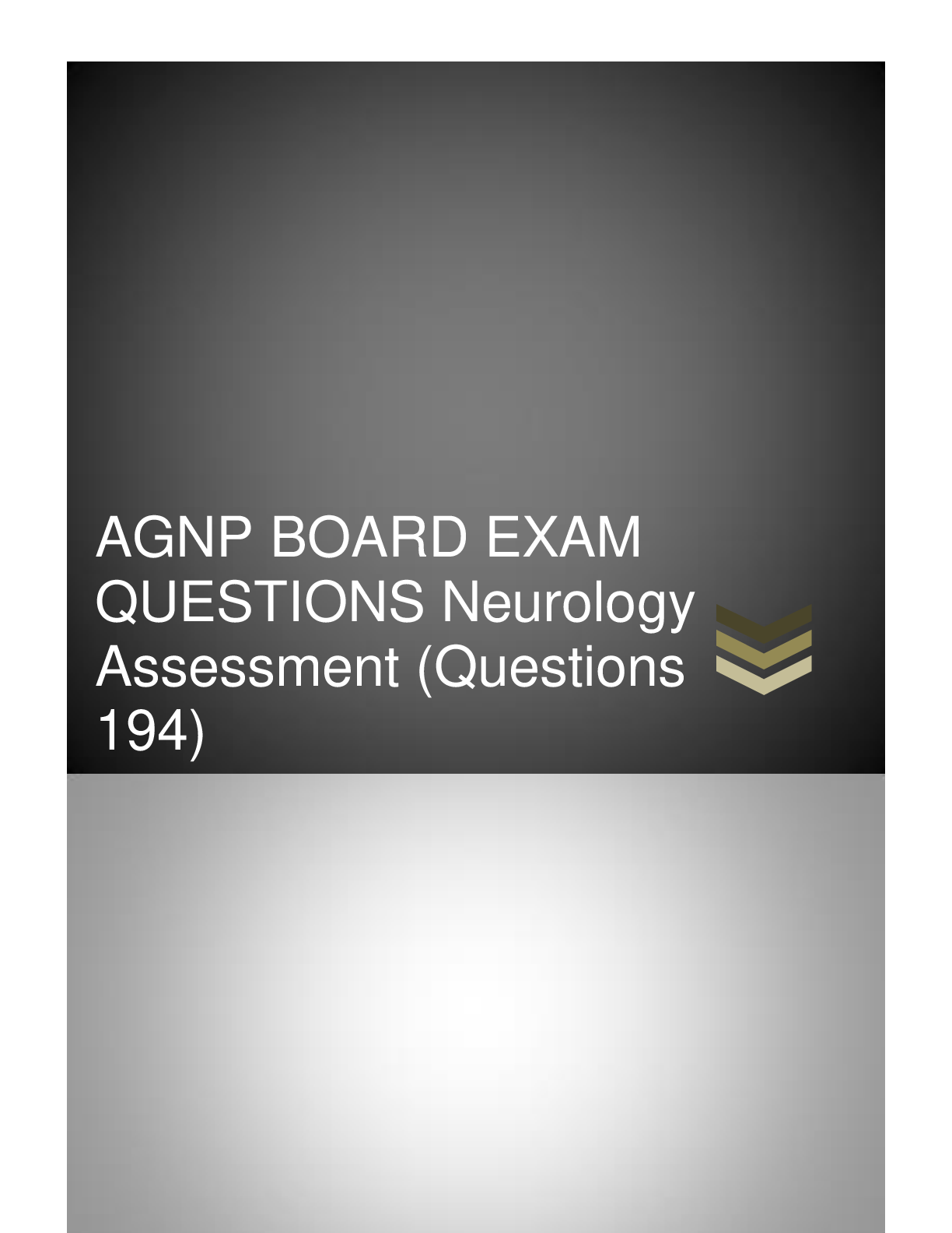 Preview image for AGNP BOARD EXAM Neurology Assessment Questions and Answers Latest 2023
