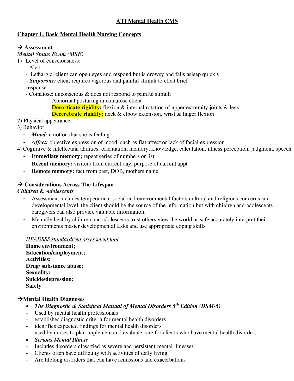 Preview image of ATI Mental Health CMS Study Guide document