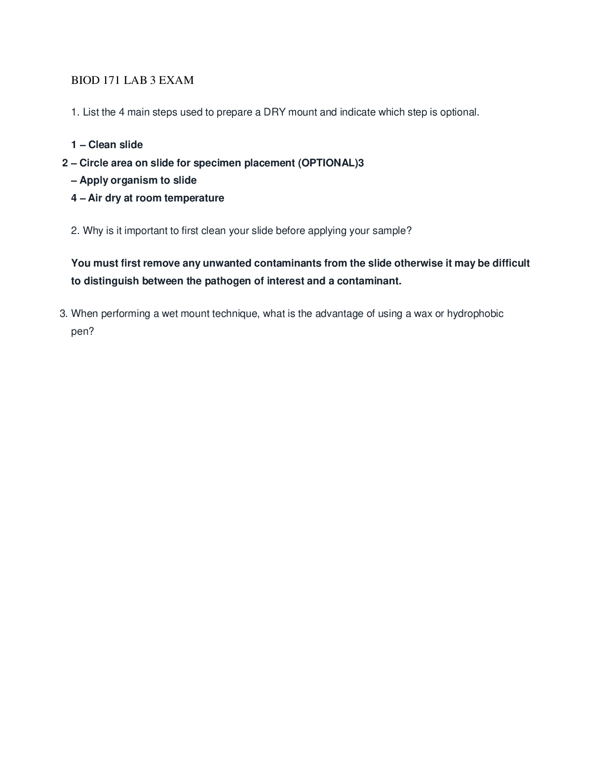 Preview image of BIOD 171 LAB 3 EXAM document