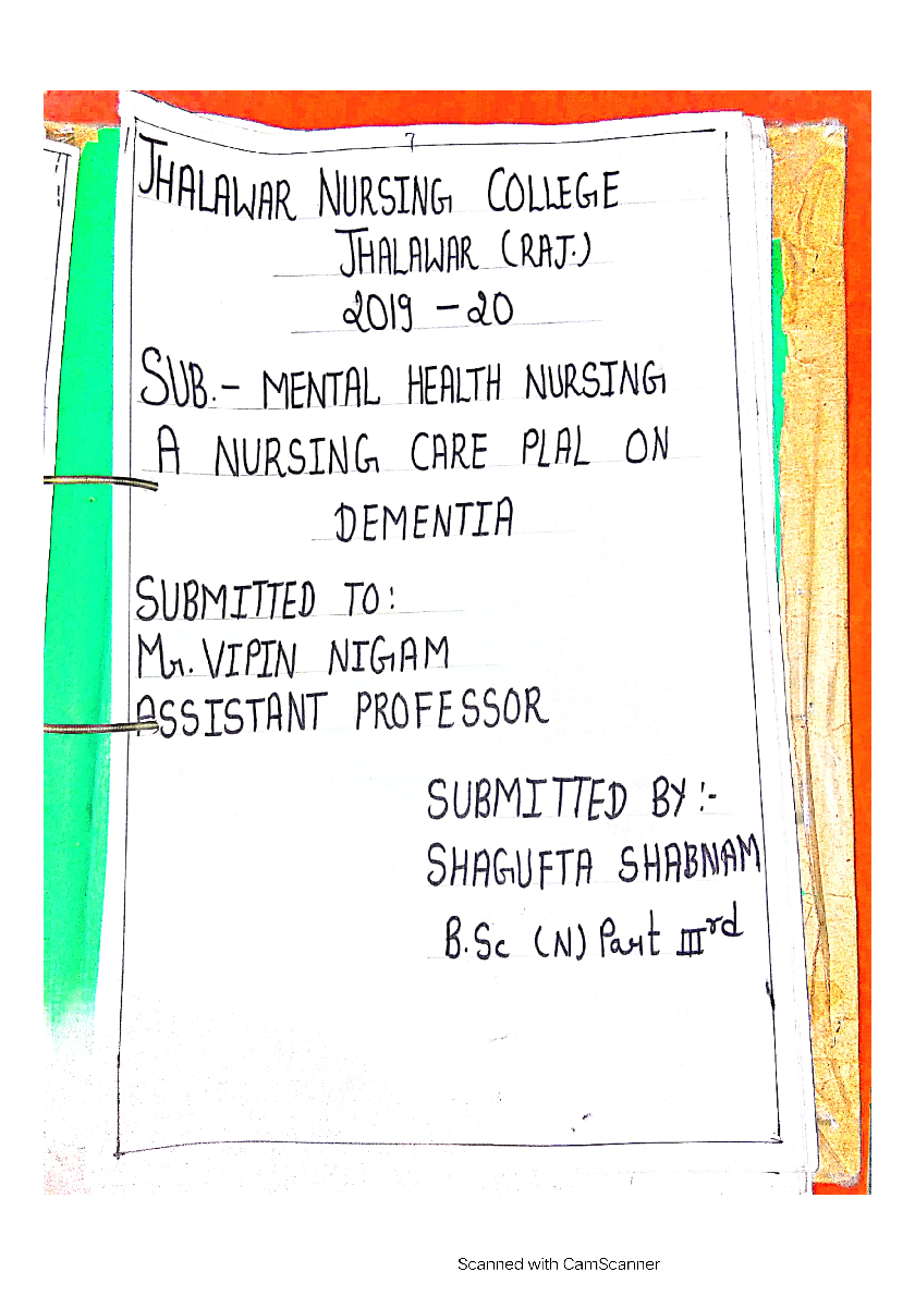 Preview image of Dementia ncp document