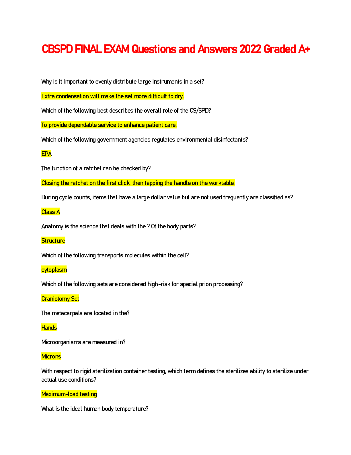 Preview image for CBSPD FINAL EXAM Questions and Correct Answers 2022 Graded A+