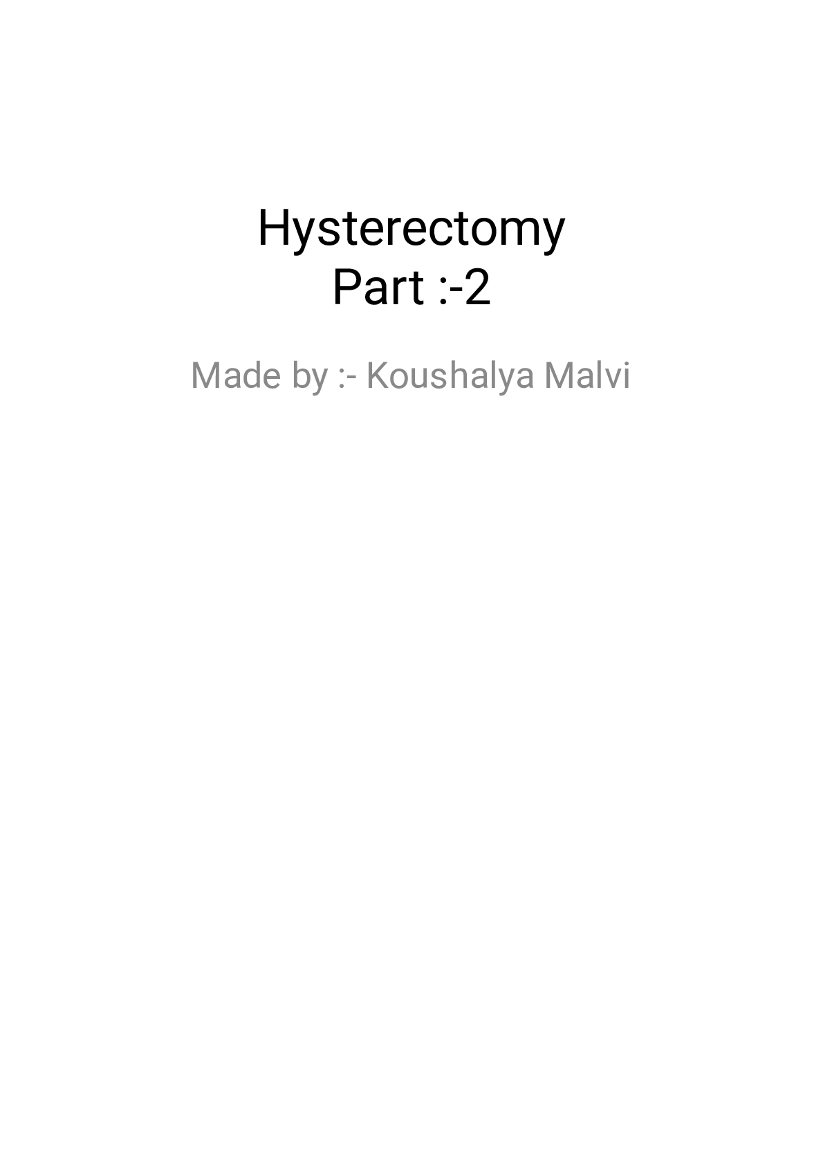 Preview image of Hysterectomy part 2 document