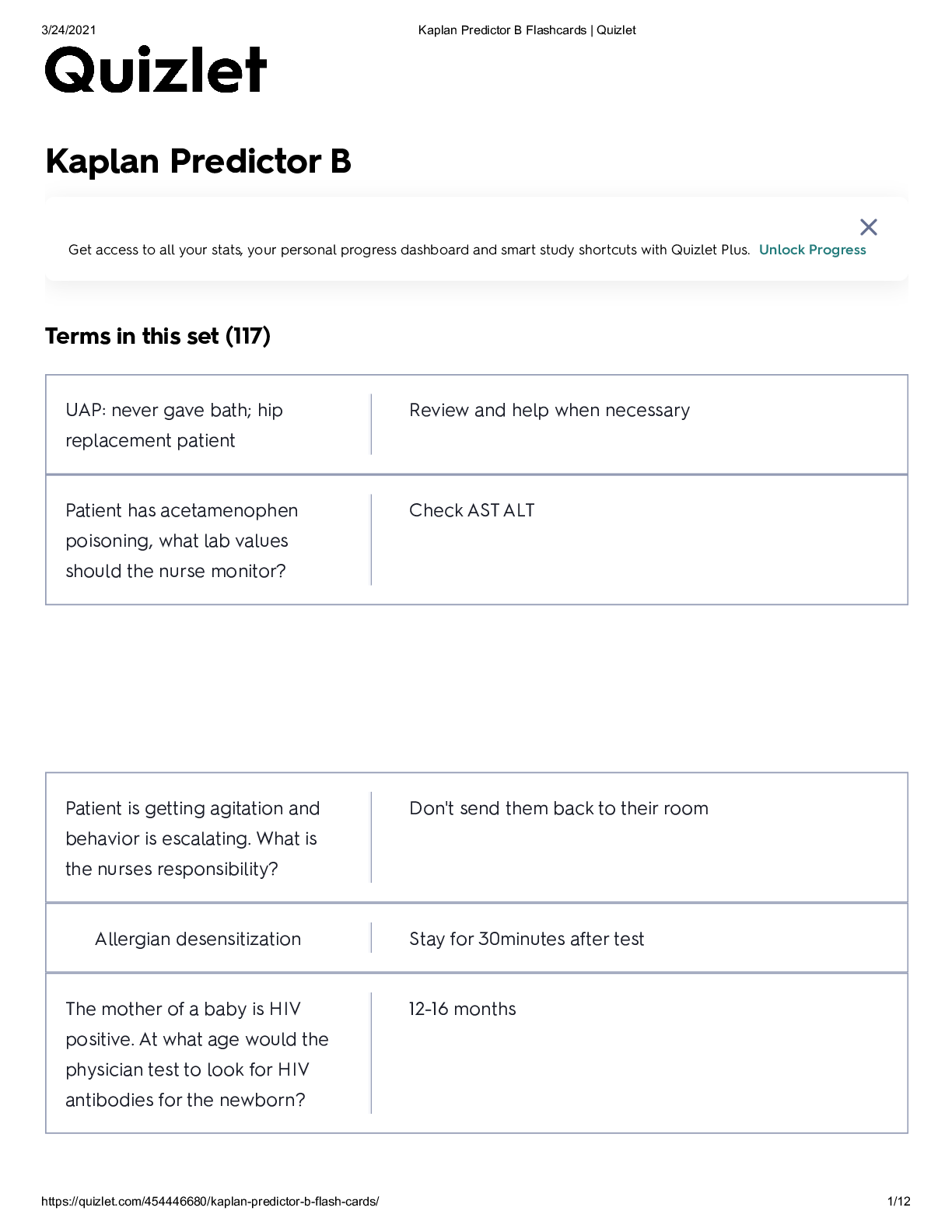 Kaplan Predictor B Flashcards Quizlet 2023 - Browsegrades