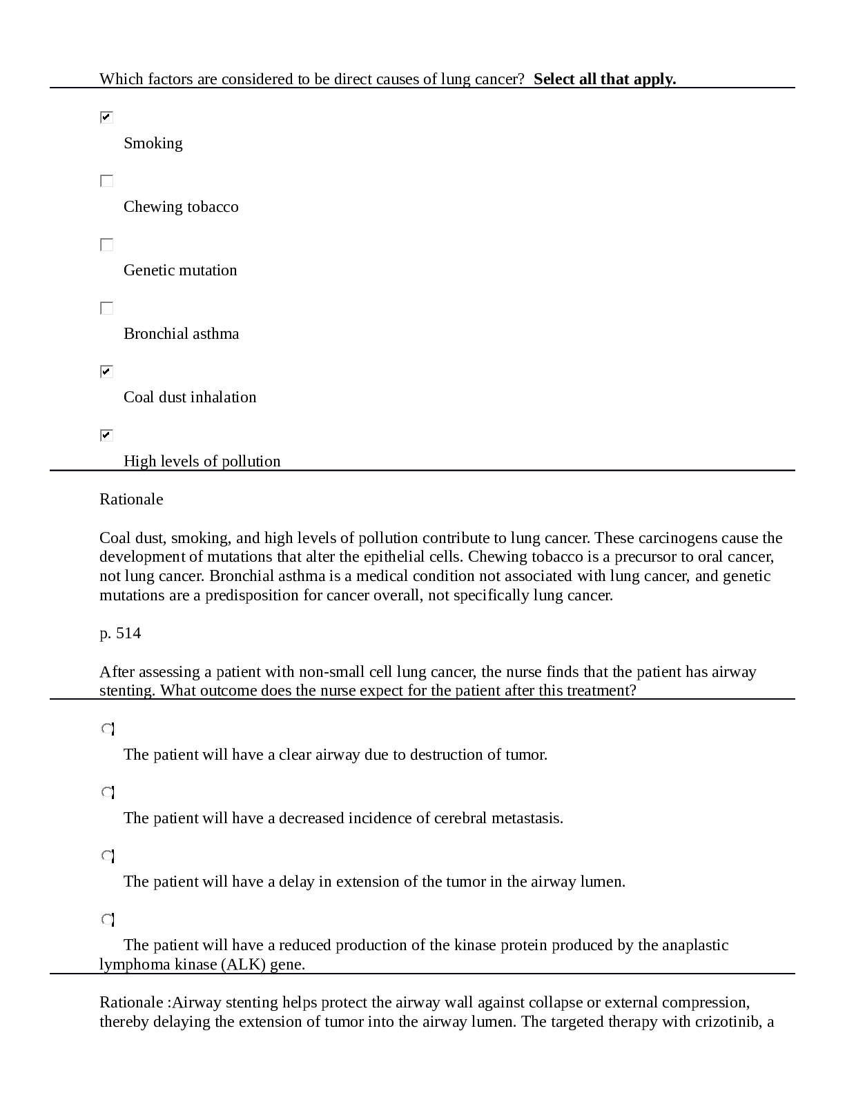 Preview image for Respiratory Exam Fall A and B, Questions And Answers, with Rationale