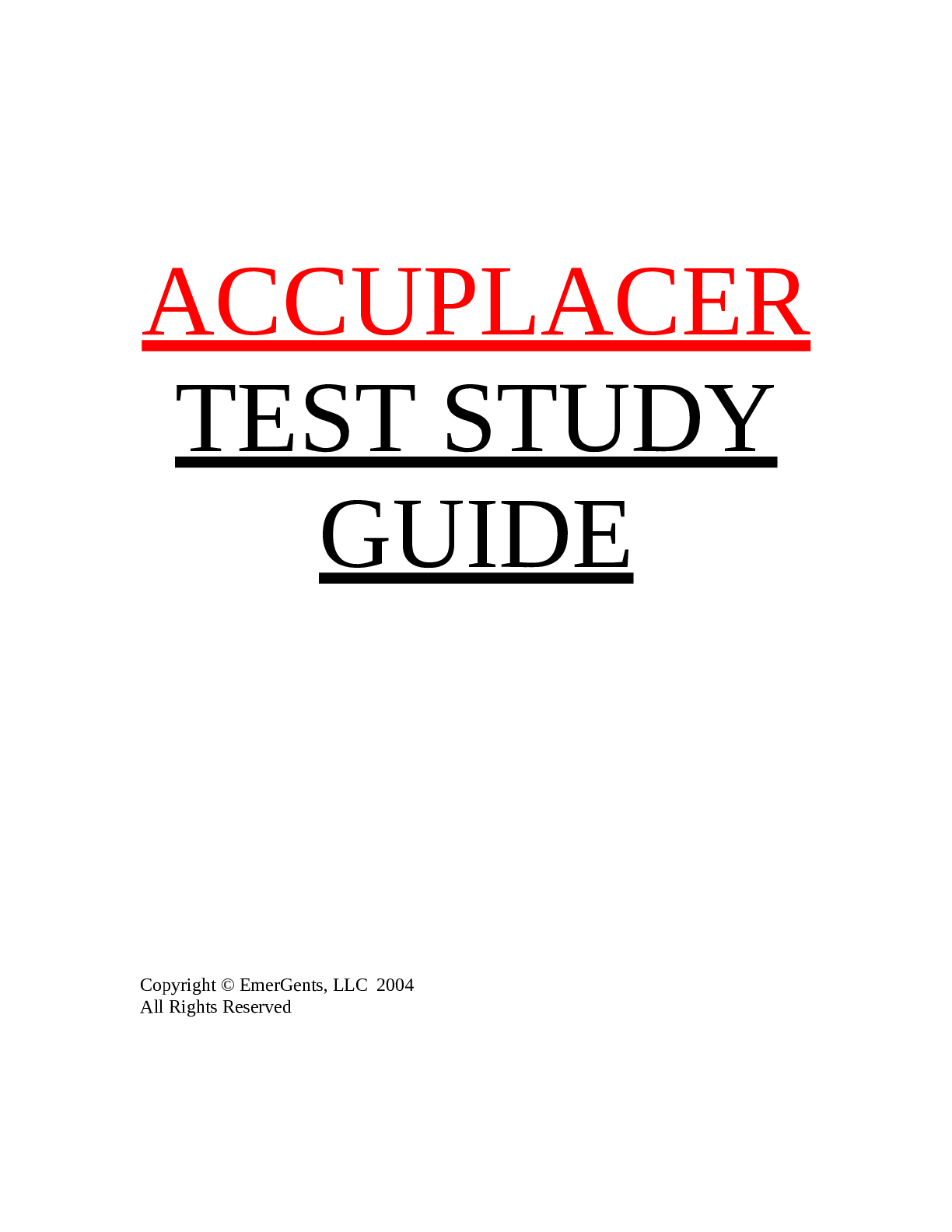 Preview image of ACCUPLACER TEST STUDY GUIDE document