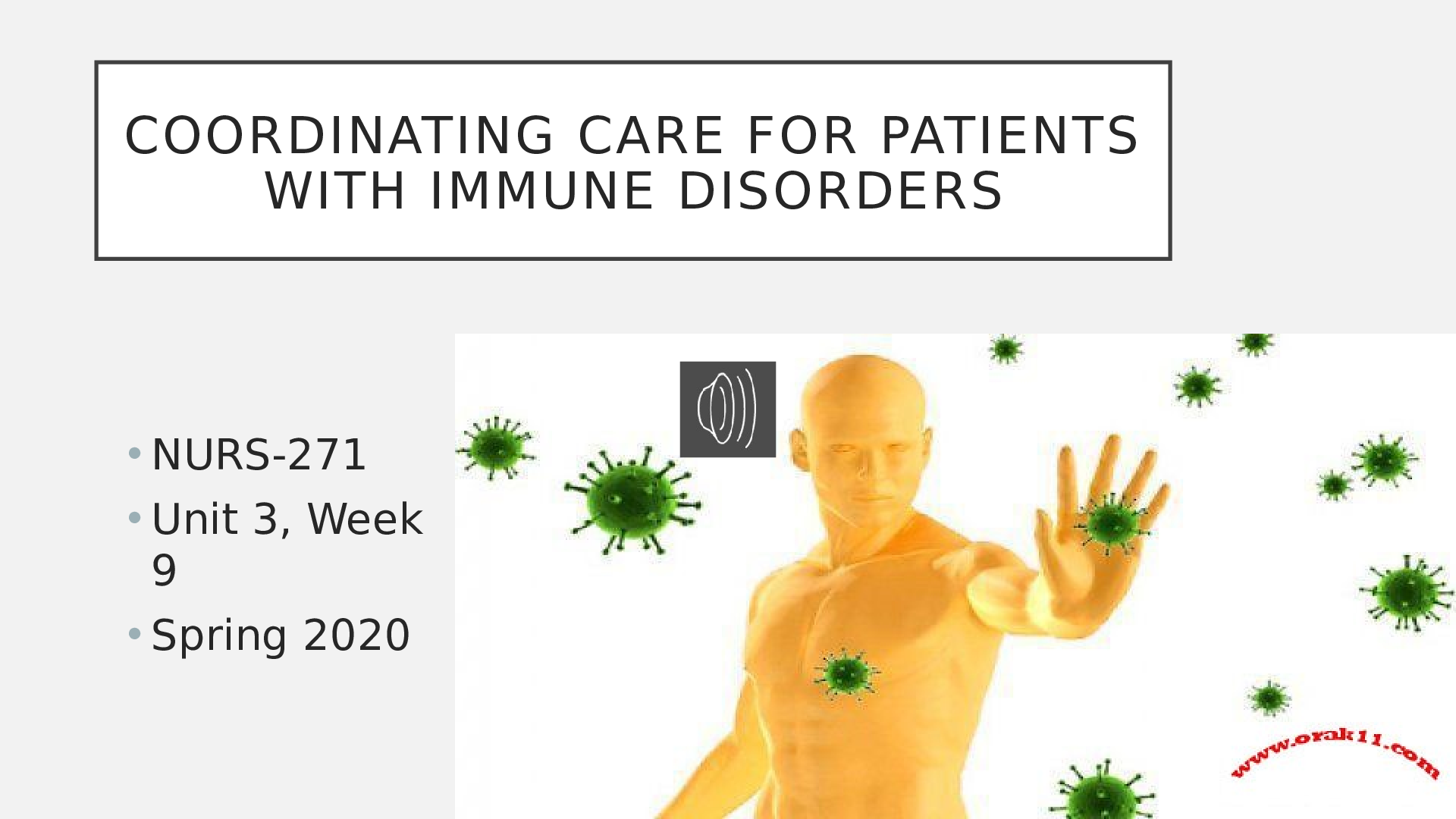 Preview image of NURS271 week9 Spring 2023 Immune Disorders document