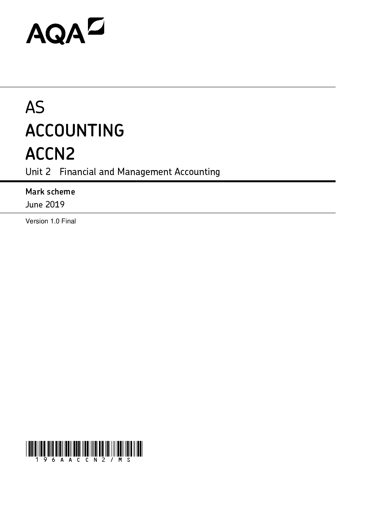 Preview image of AQA AS ACCOUNTING 2023 PAPER document