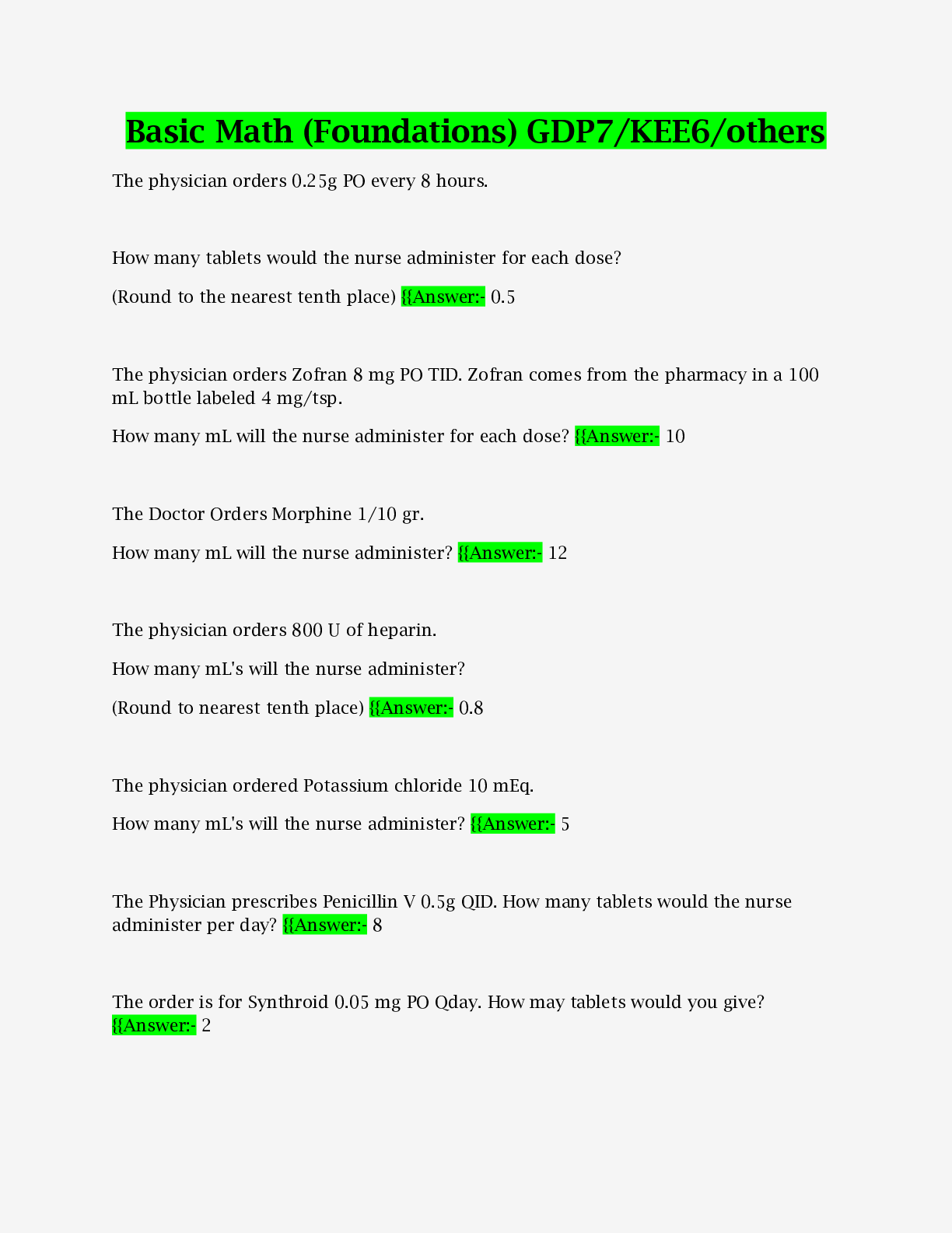 Preview image of Basic Math (Foundations) GDP7/KEE6/others with complete solution document