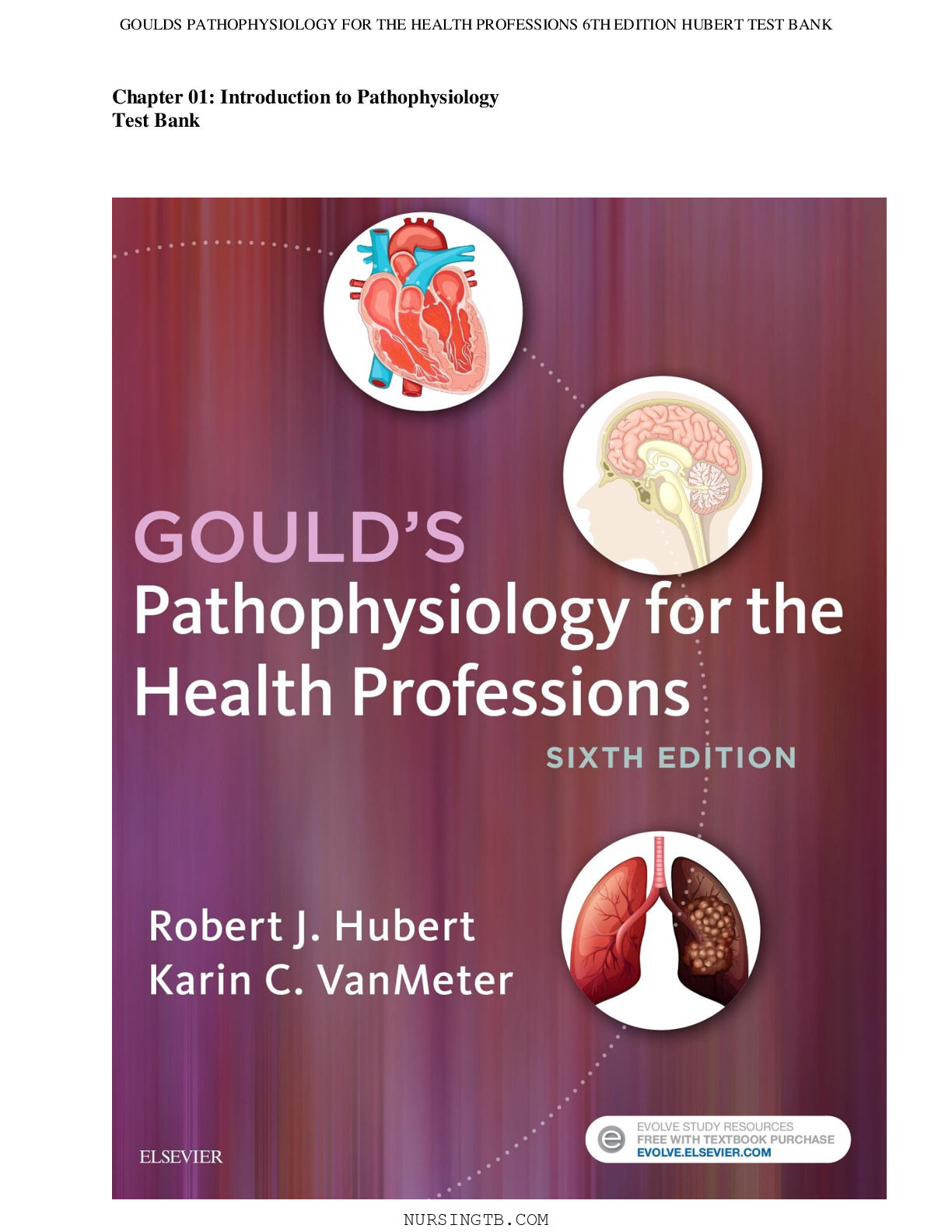 Preview image for GOULDS PATHOPHYSIOLOGY FOR THE HEALTH PROFESSIONS 6TH EDITION HUBERT TEST BANK