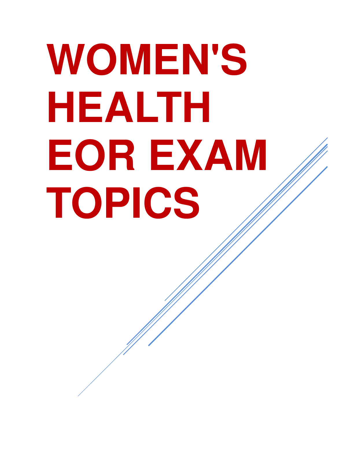 Women's Health EOR Exam Topics (Answered) Browsegrades