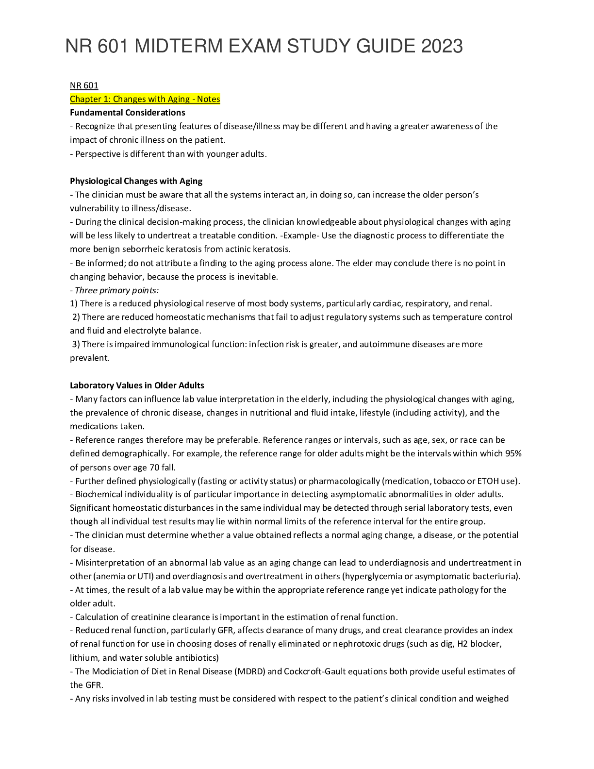 Preview image for NR 601 MIDTERM EXAM STUDY GUIDE 2023