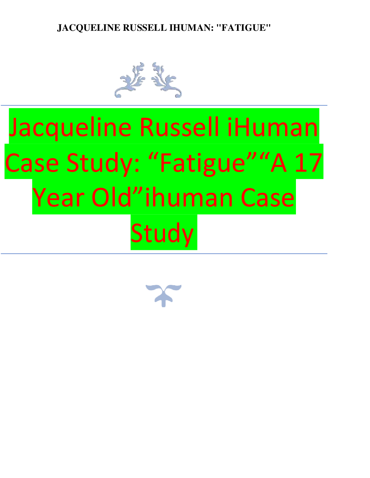 Preview image for JACQUELINE RUSSELL IHUMAN-FATIGUE