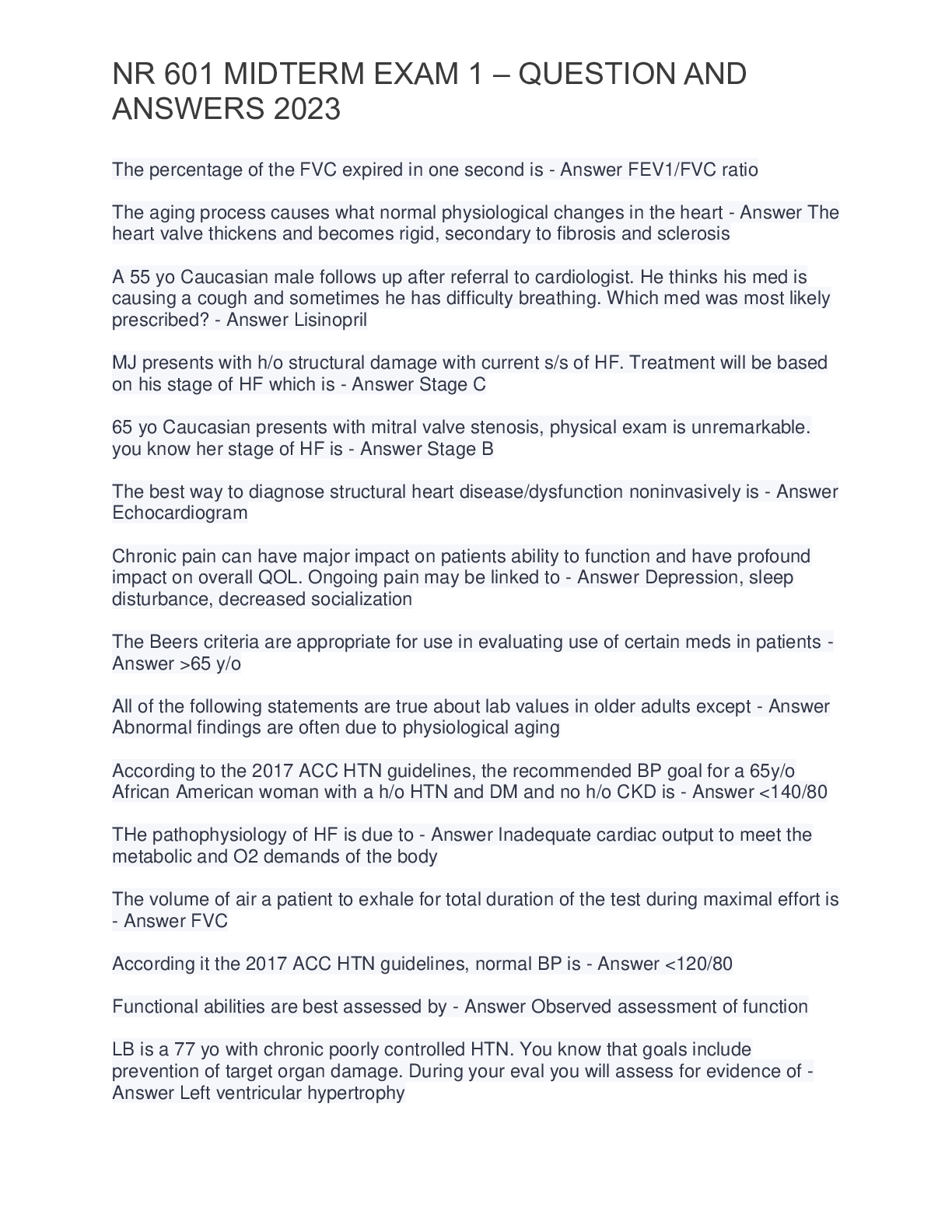 Preview image for NR 601 MIDTERM EXAM 1 – QUESTION AND ANSWERS 2023