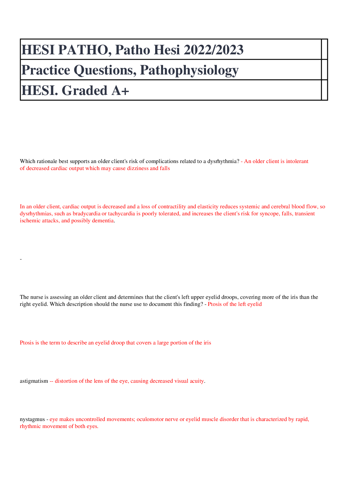 Preview image of Hesi patho patho hesi 2022/2023 document