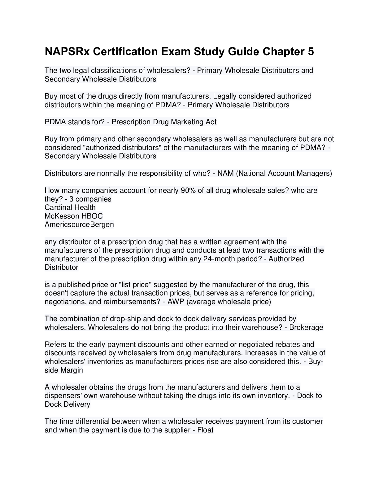 Preview image for NAPSRx Certification Exam Study Guide Chapter 5