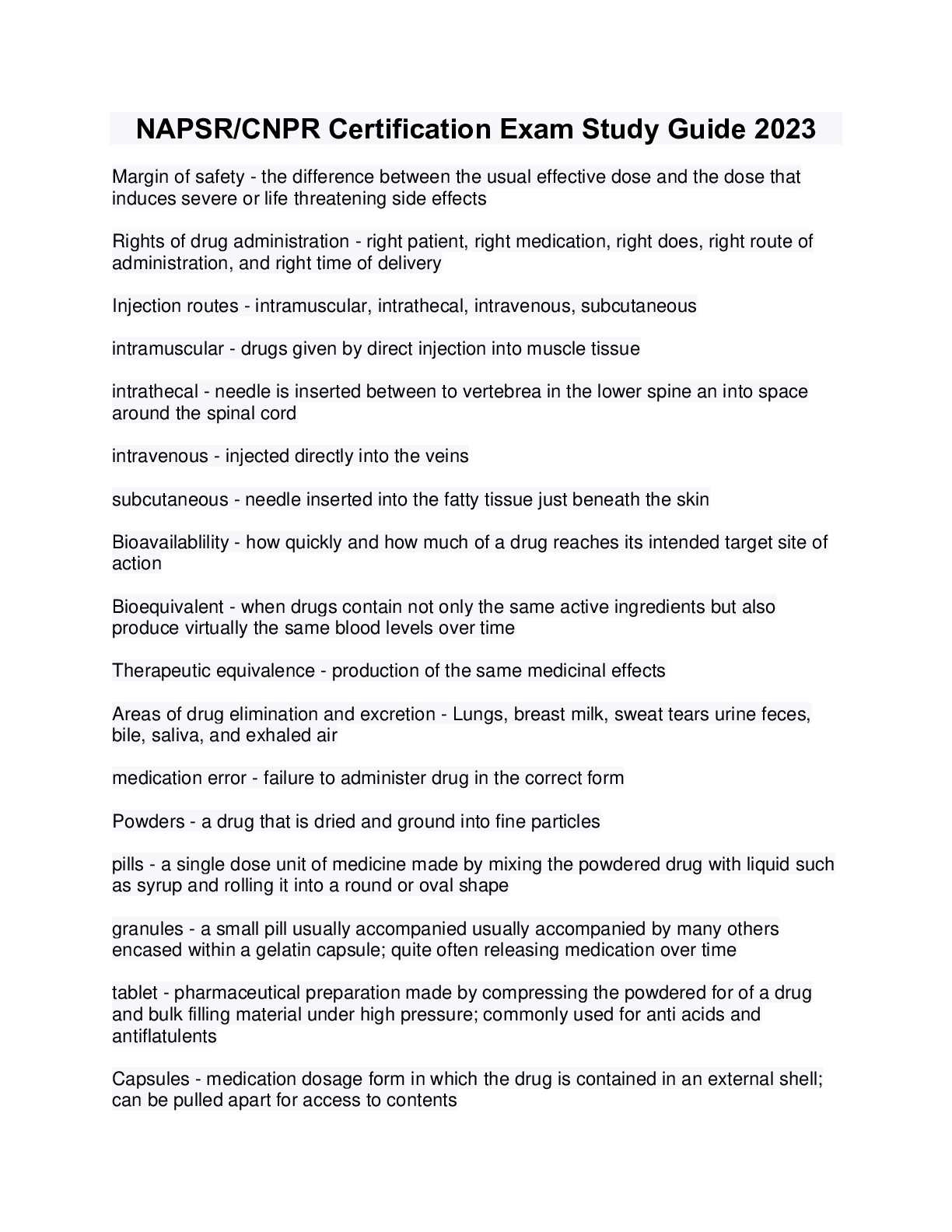 Preview image for NAPSR/CNPR Certification Exam Study Guide 2023