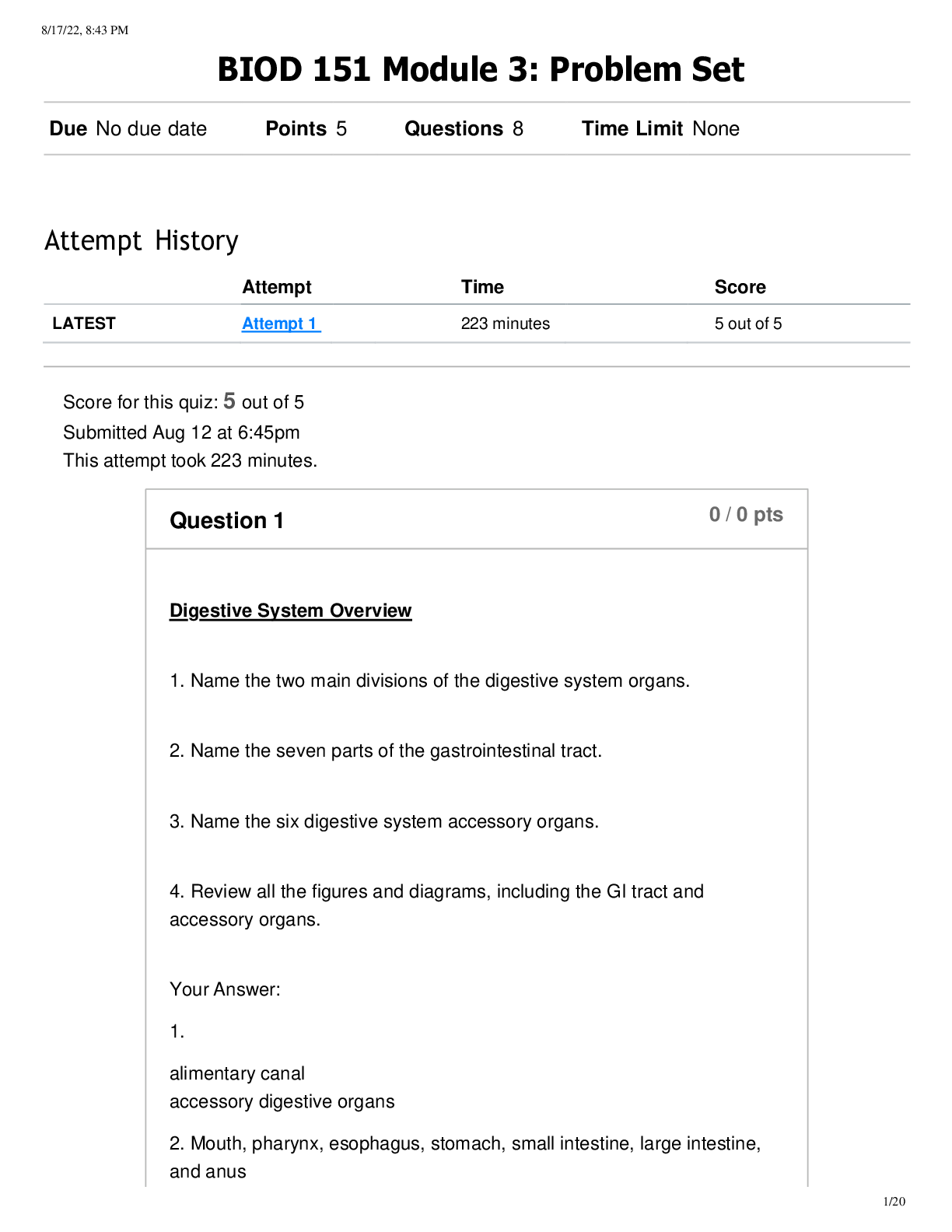 Preview image for BIOD 151 Module 3: Problem Set