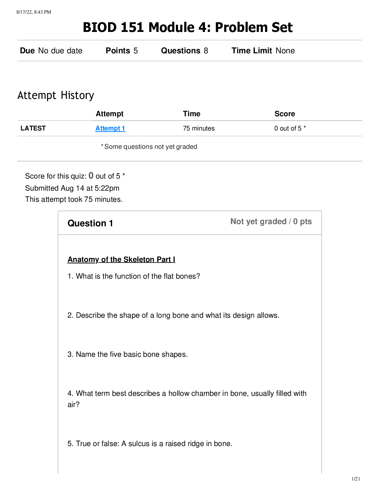 Preview image for BIOD 151 Module 4: Problem Set