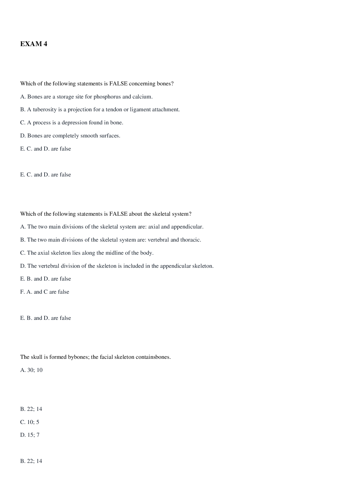 Preview image of A&P 1 101 Module 4 (GRADED A+) Skeletal system TEST- Portage Learning document