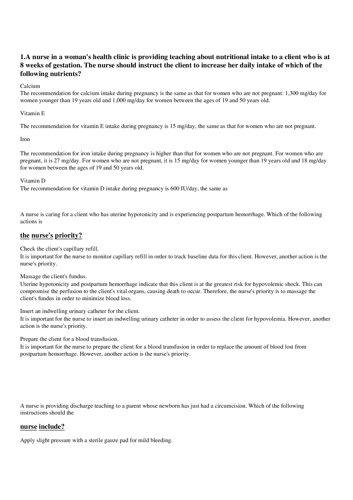 Preview image of ATI Maternity Proctored Exam Latest version( 100% correct ) document