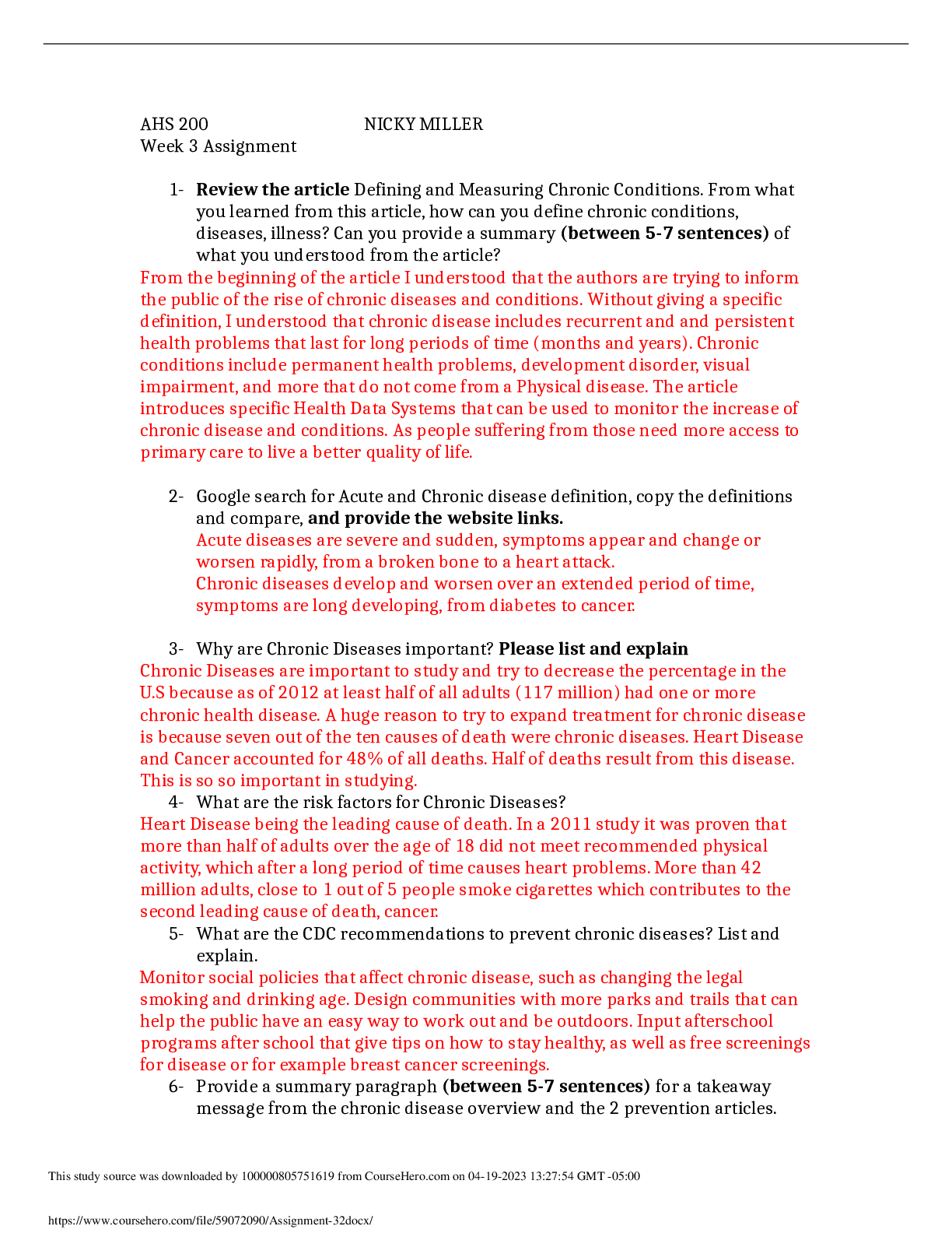 Preview image of AHS 200 NICKY MILLER Week 3 Assignment document