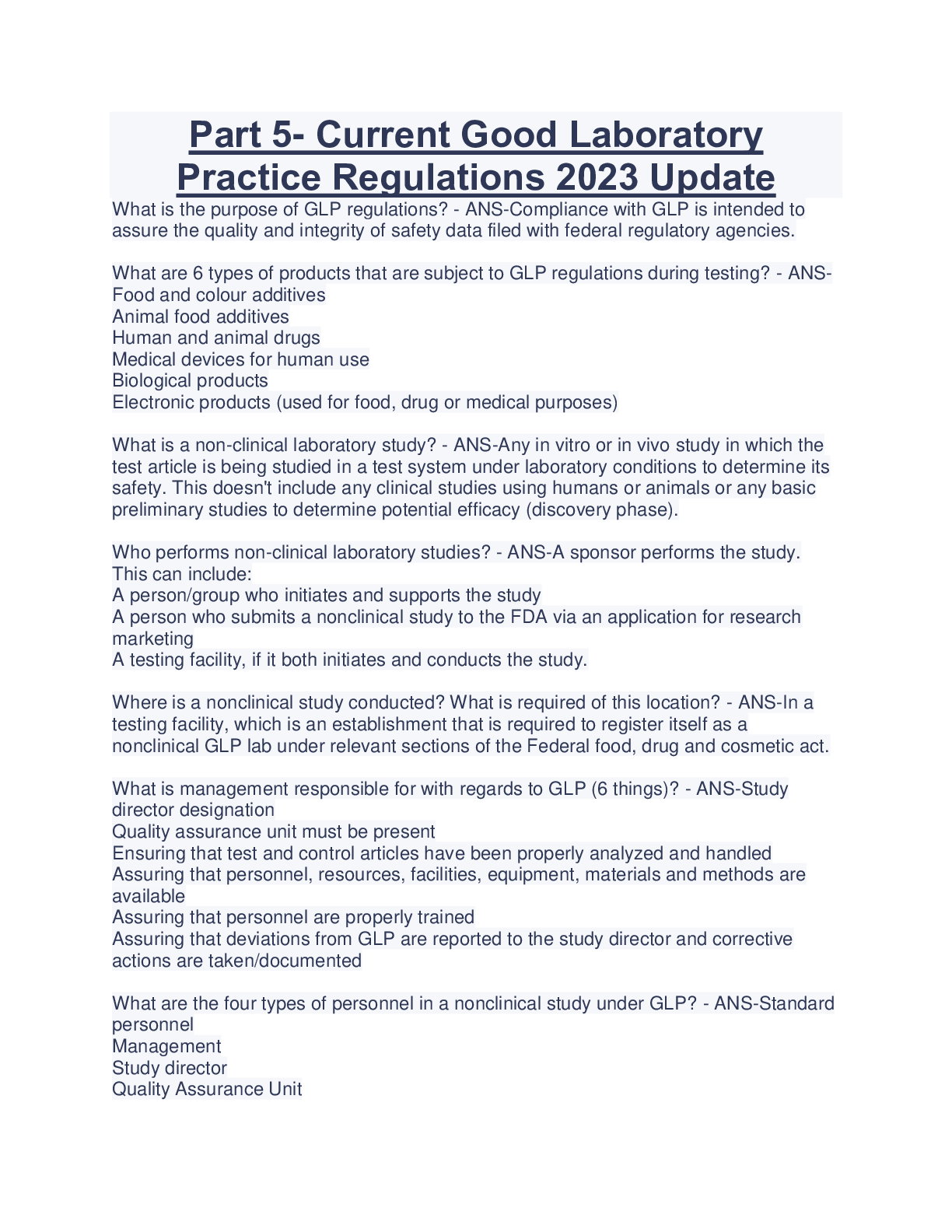 Preview image for Part 5- Current Good Laboratory  Practice Regulations 2023 Update