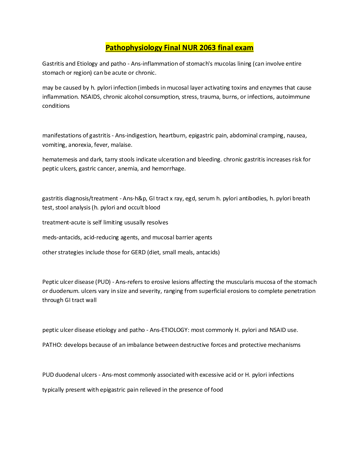 Preview image for Pathophysiology Final NUR 2063 final exam