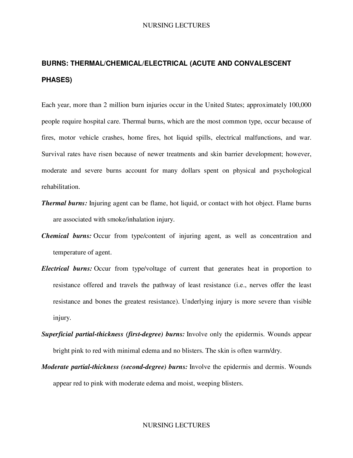 Preview image for ATI BURN INJURY STUDY GUIDE