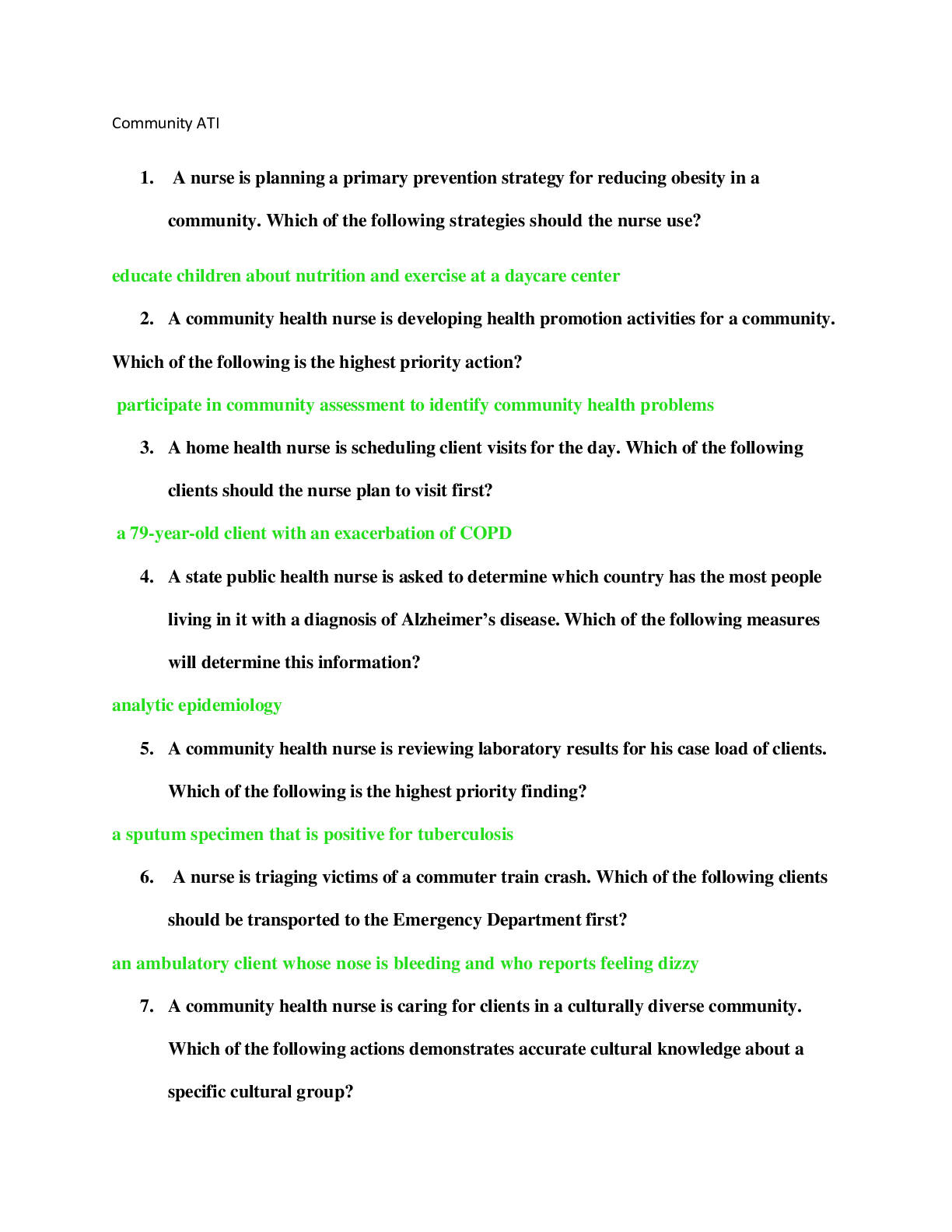 Preview image of ATI Community, Revision Study Guides document