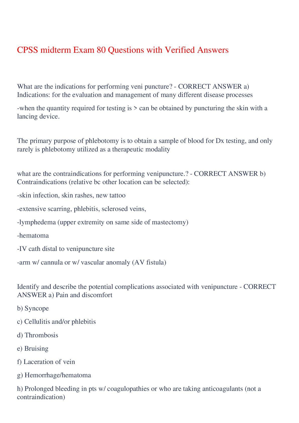 Recommended document preview for CPSS midterm Exam 80 Questions with Verified Answers,100% CORRECT