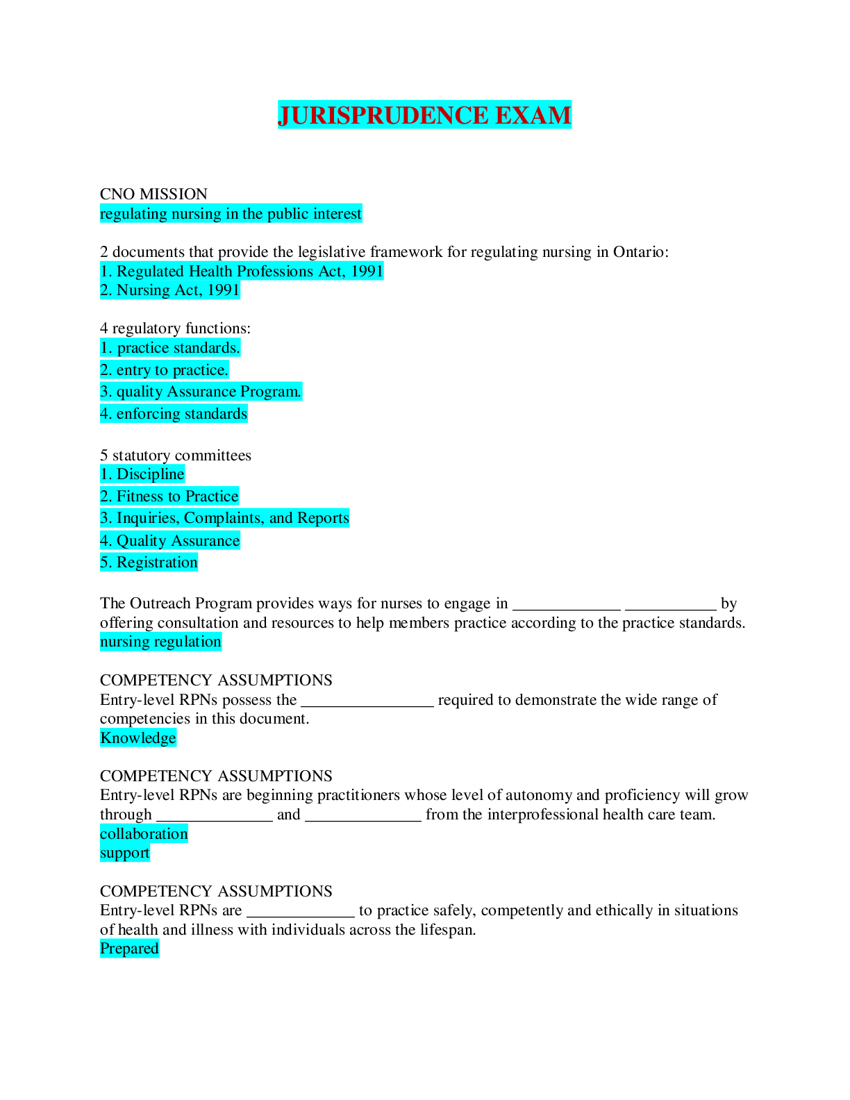 Preview image of 2023 JURISPRUDENCE EXAM QUESTIONS document