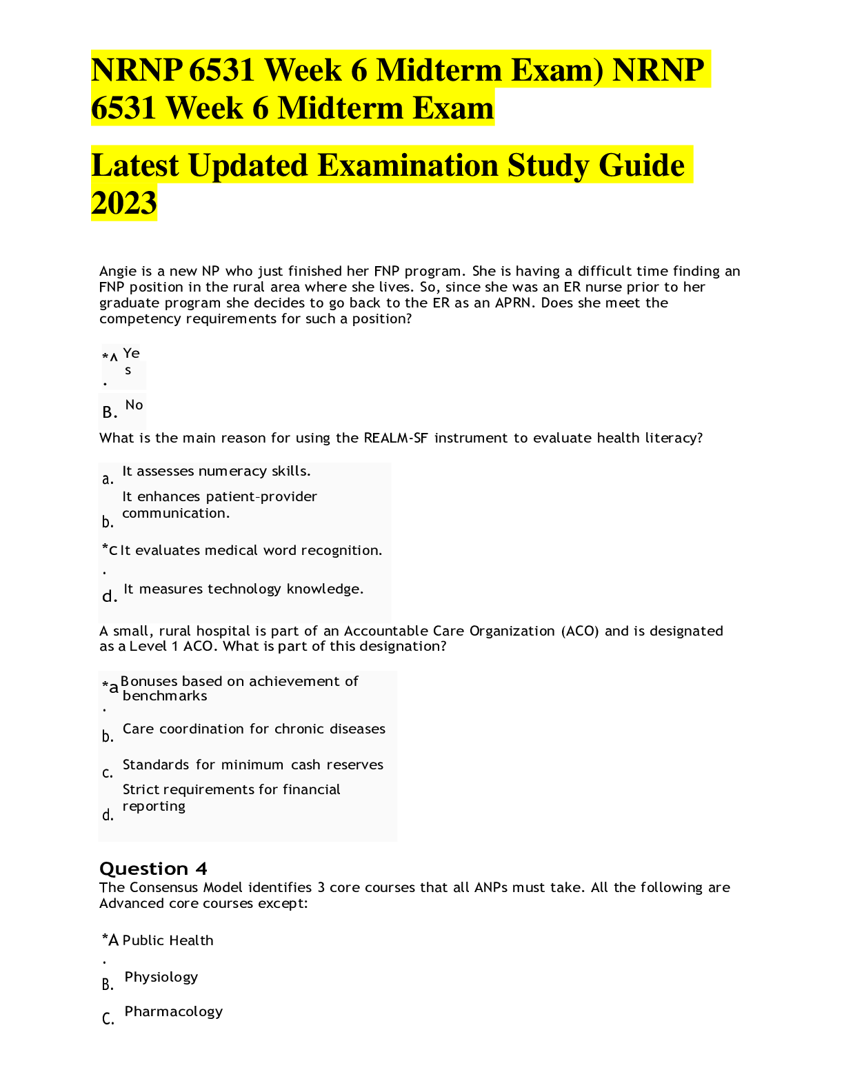 Preview image of NRNP 6531 WEEK 6 MIDTERM COMPLETE VERSION document